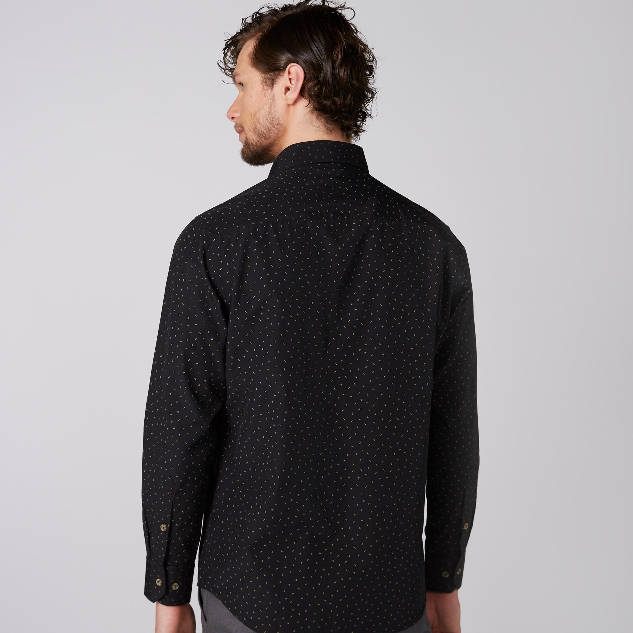 Easy Iron Printed Shirt with Long Sleeves and Complete Placket-men-clothing-shirts-image-2