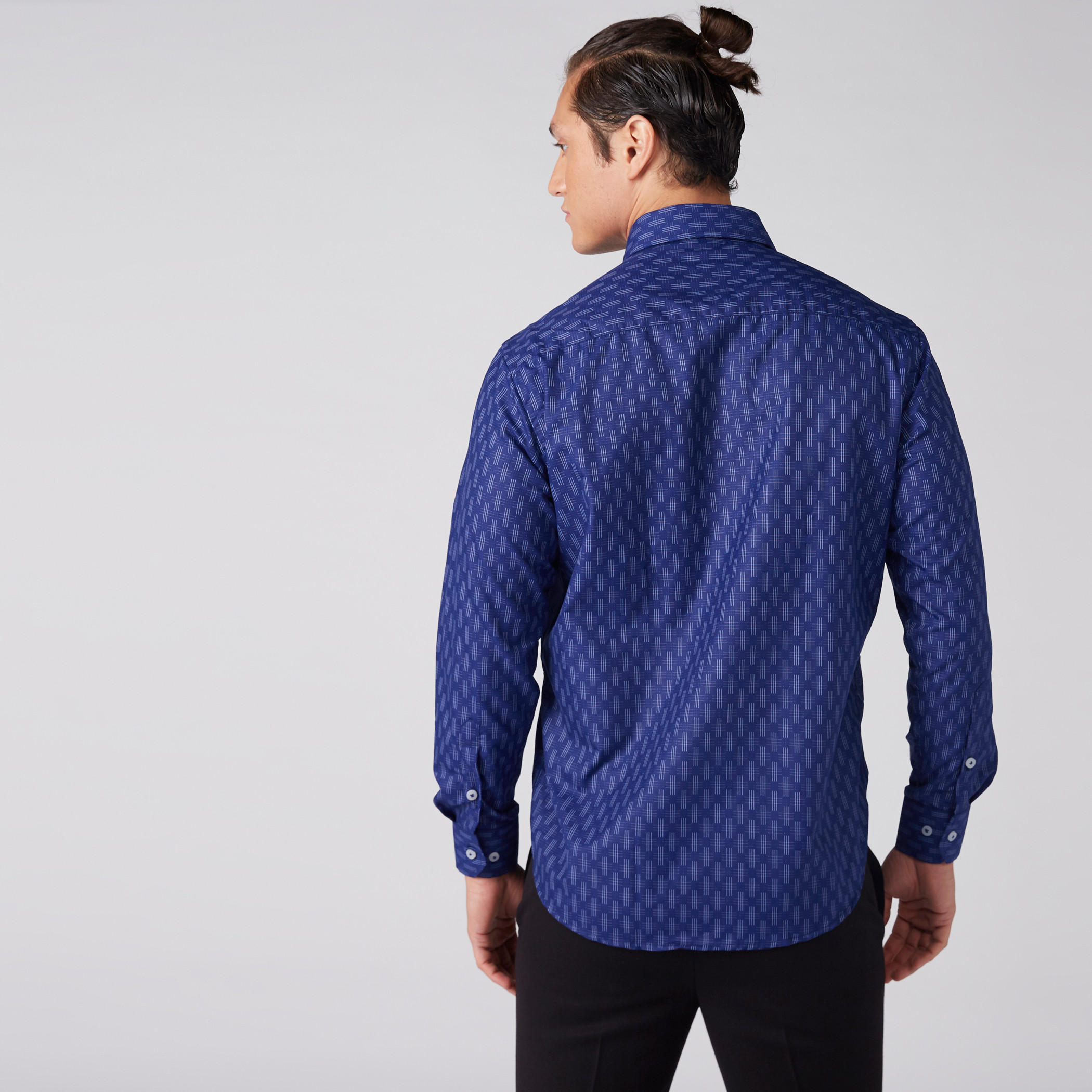Easy Iron Printed Shirt with Long Sleeves and Complete Placket-men-clothing-shirts-image-2