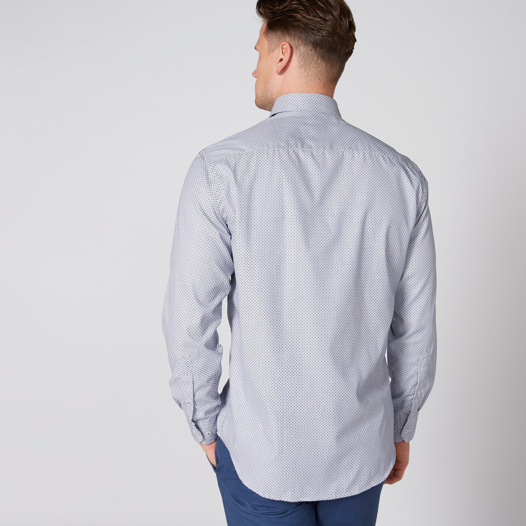 Easy Iron Textured Shirt with Long Sleeves and Complete Placket-men-clothing-shirts-image-2