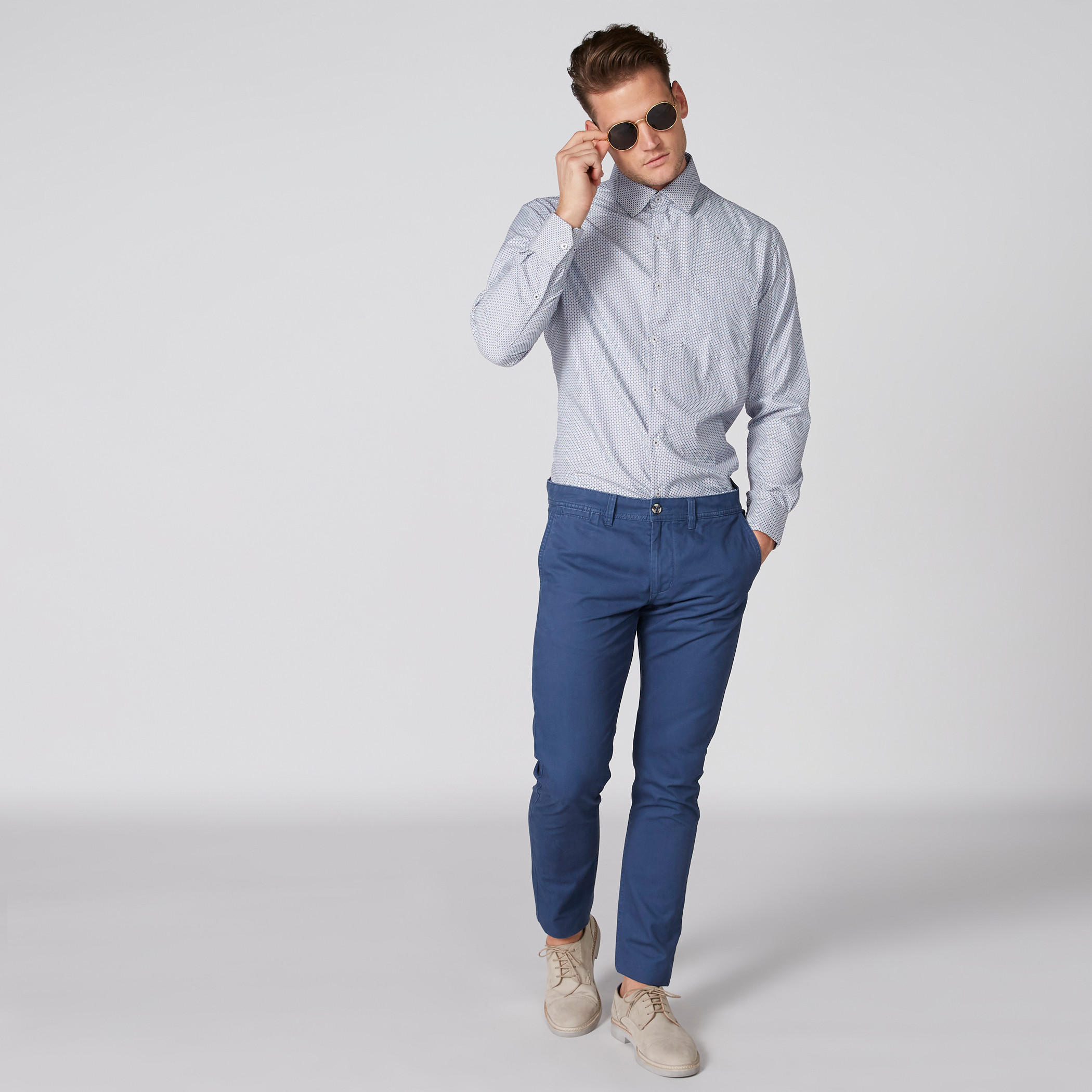 Easy Iron Textured Shirt with Long Sleeves and Complete Placket-men-clothing-shirts-image-3
