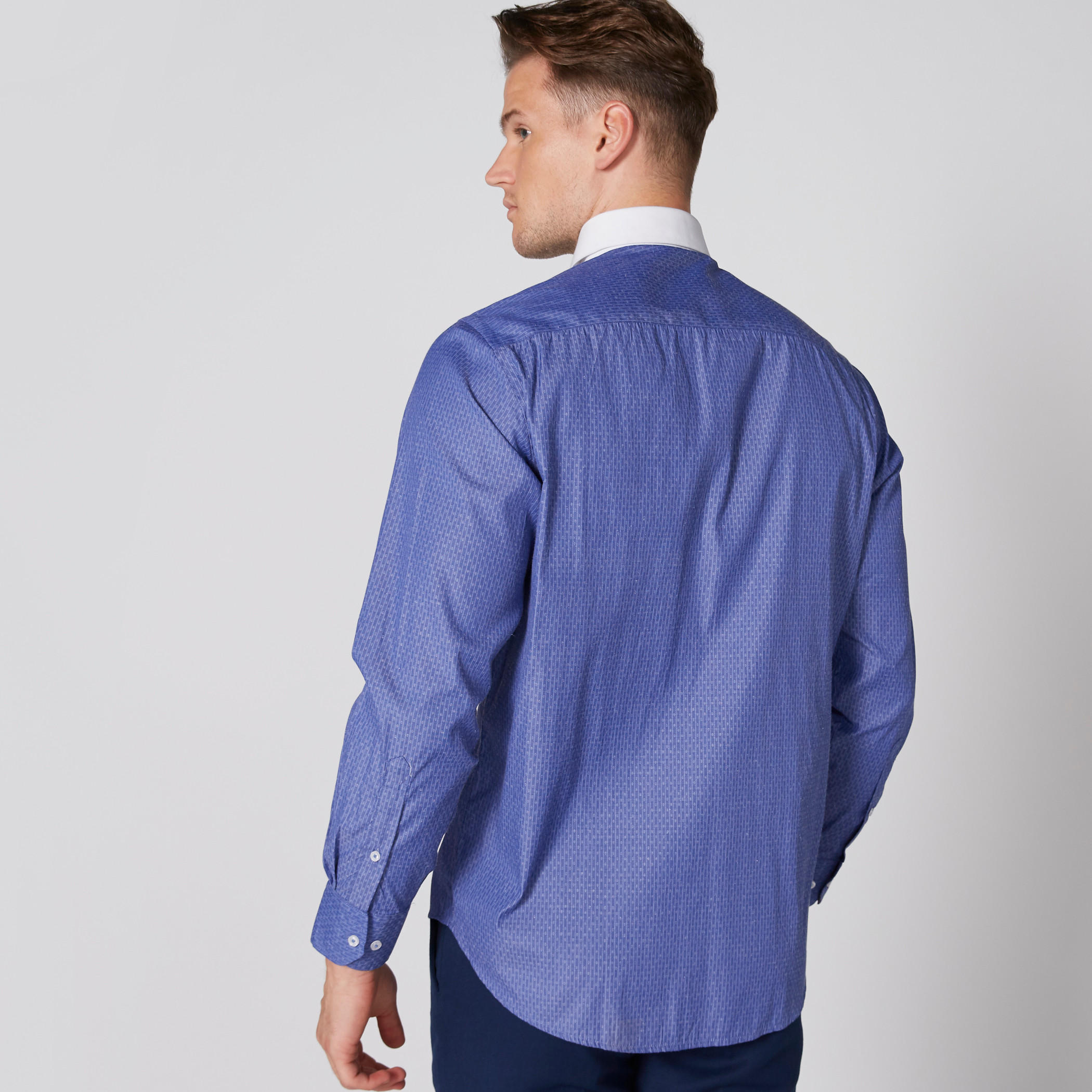 Easy Iron Striped Shirt with Long Sleeves and Complete Placket-men-clothing-shirts-image-2