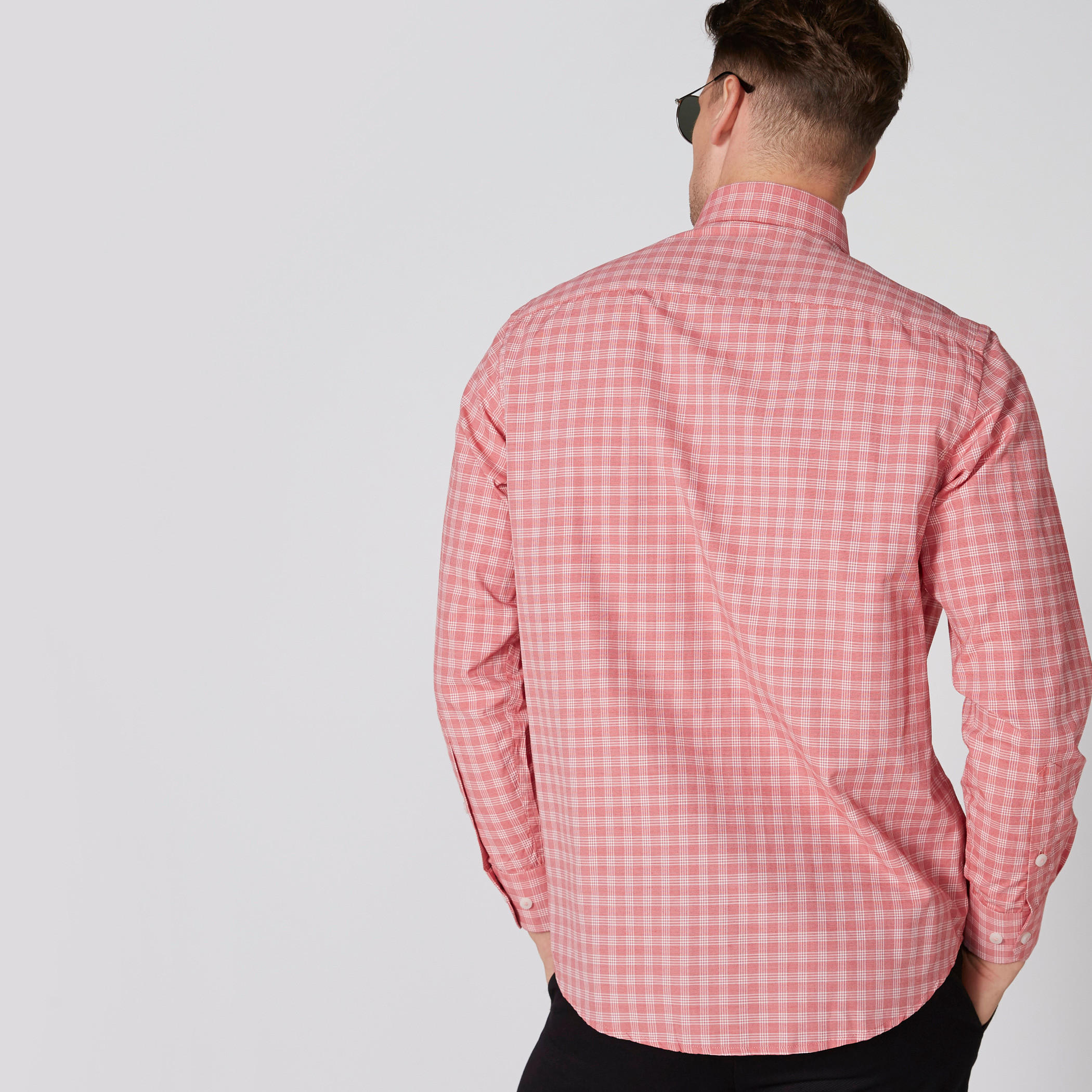 قميص مربعات سهل الكي بأكمام طويلة وأزرار-men-clothing-shirts-image-2