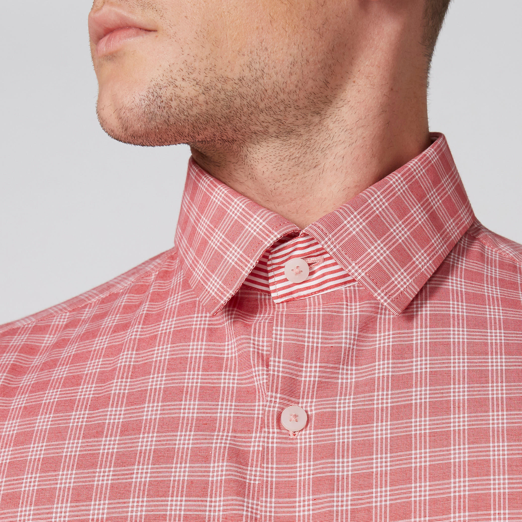 قميص مربعات سهل الكي بأكمام طويلة وأزرار-men-clothing-shirts-image-4