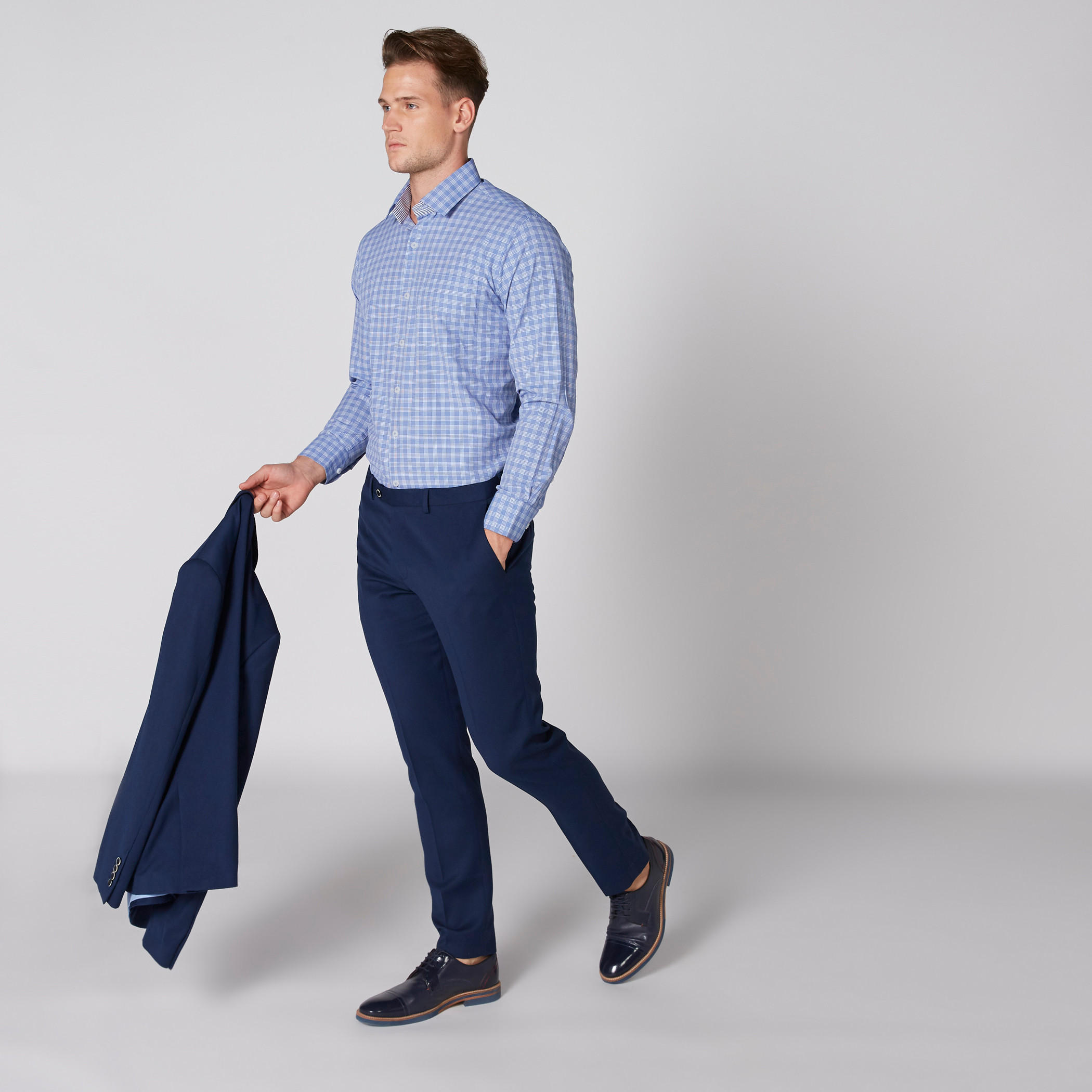 قميص مربعات سهل الكي بأكمام طويلة وأزرار-men-clothing-shirts-image-3
