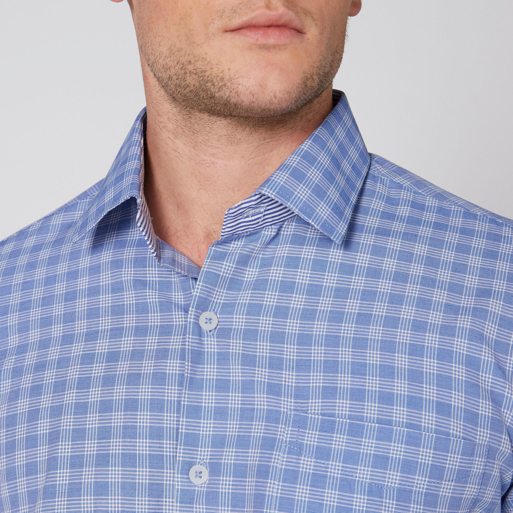 قميص مربعات سهل الكي بأكمام طويلة وأزرار-men-clothing-shirts-image-4