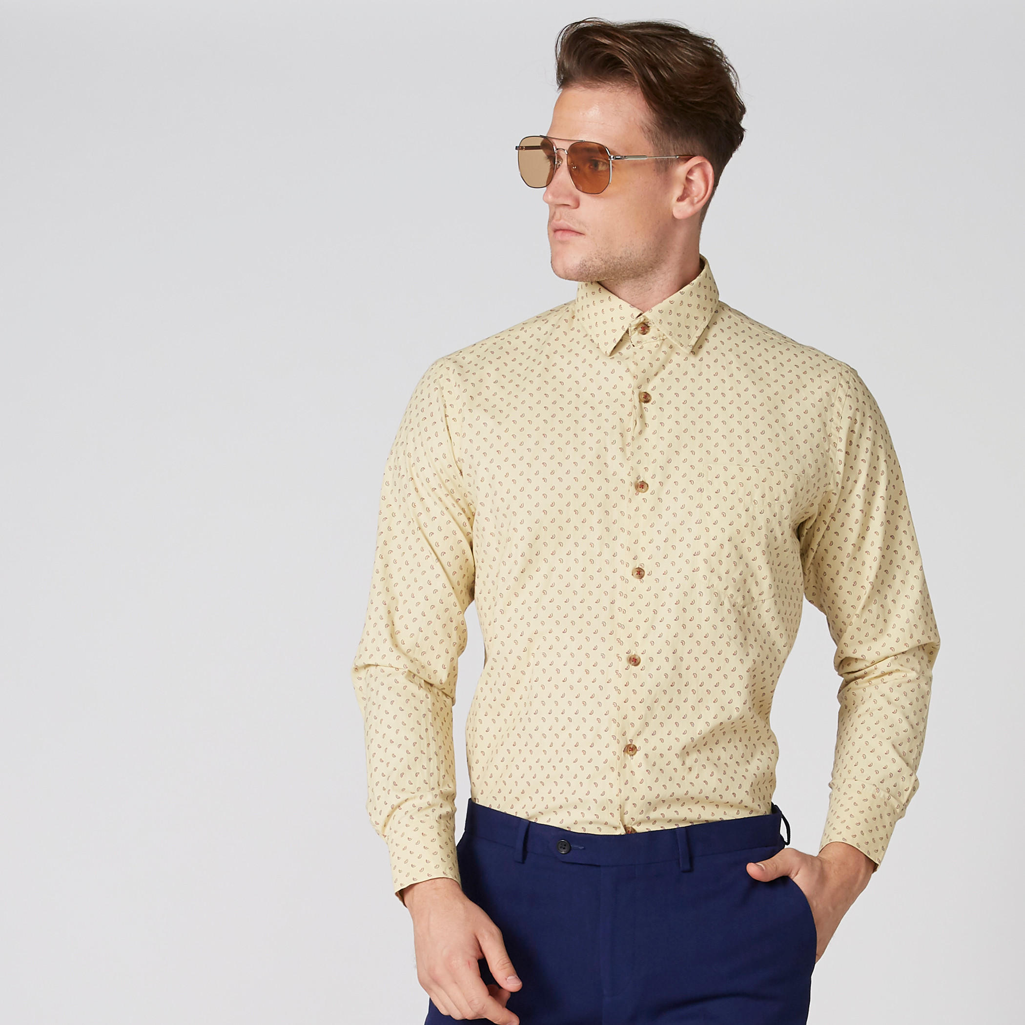 قميص بارز الملمس سهل الكي بأكمام طويلة وأزرار-men-clothing-shirts-image-1