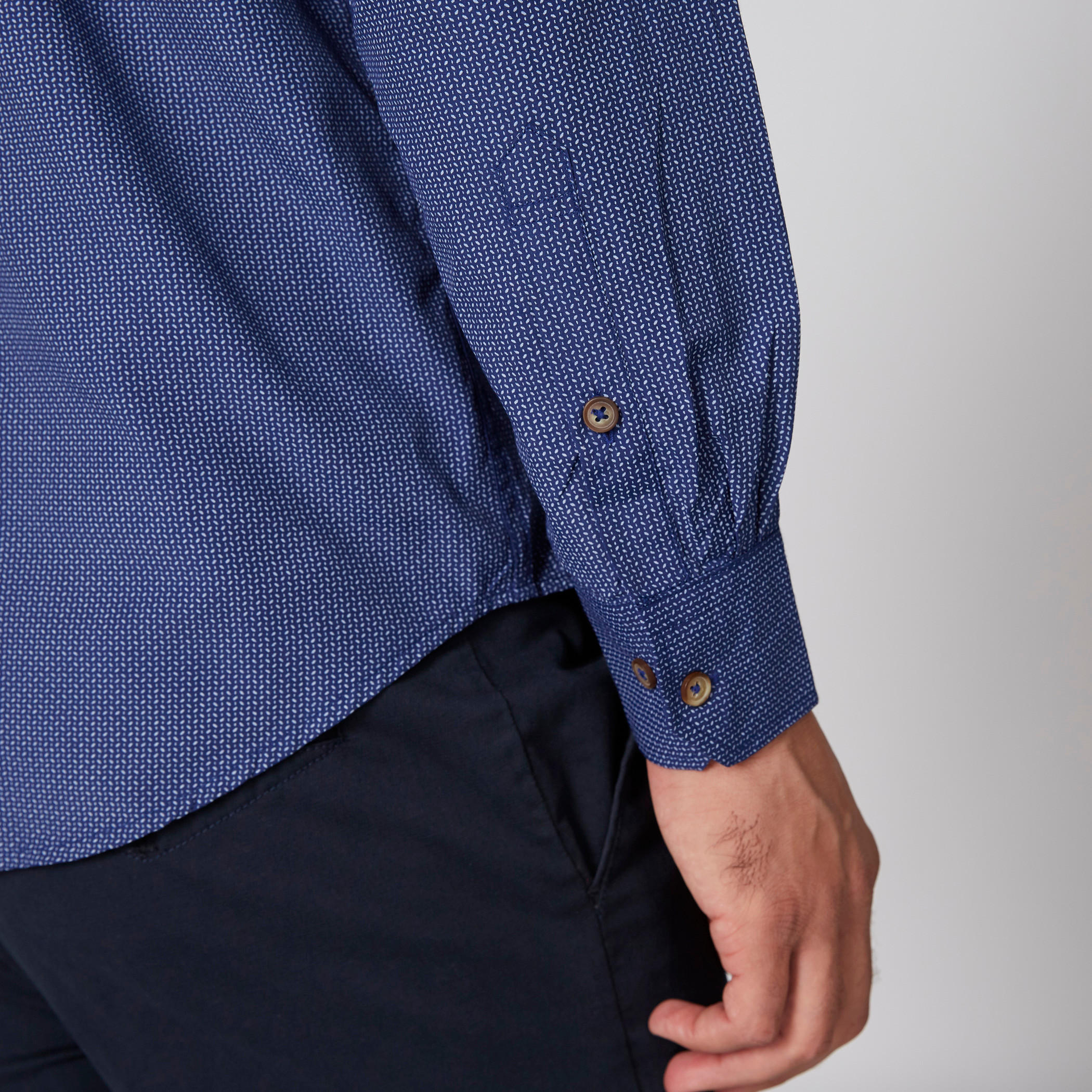 Easy Iron Textured Shirt with Long Sleeves and Complete Placket-men-clothing-shirts-image-5