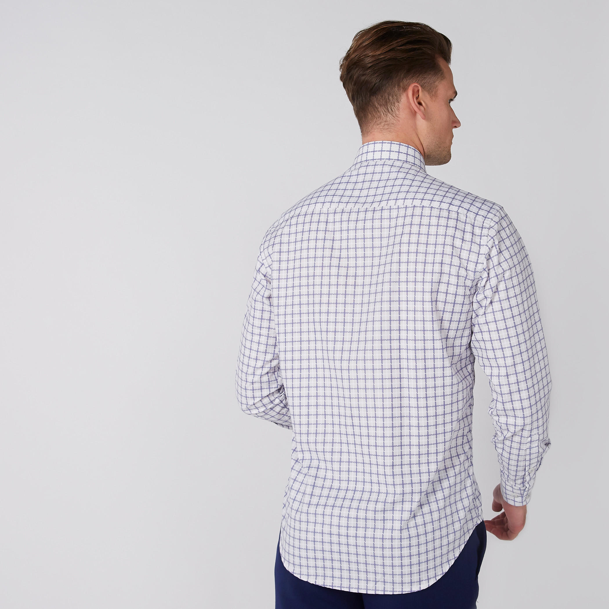 Easy Iron Checked Shirt with Long Sleeves and Complete Placket-men-clothing-shirts-image-4