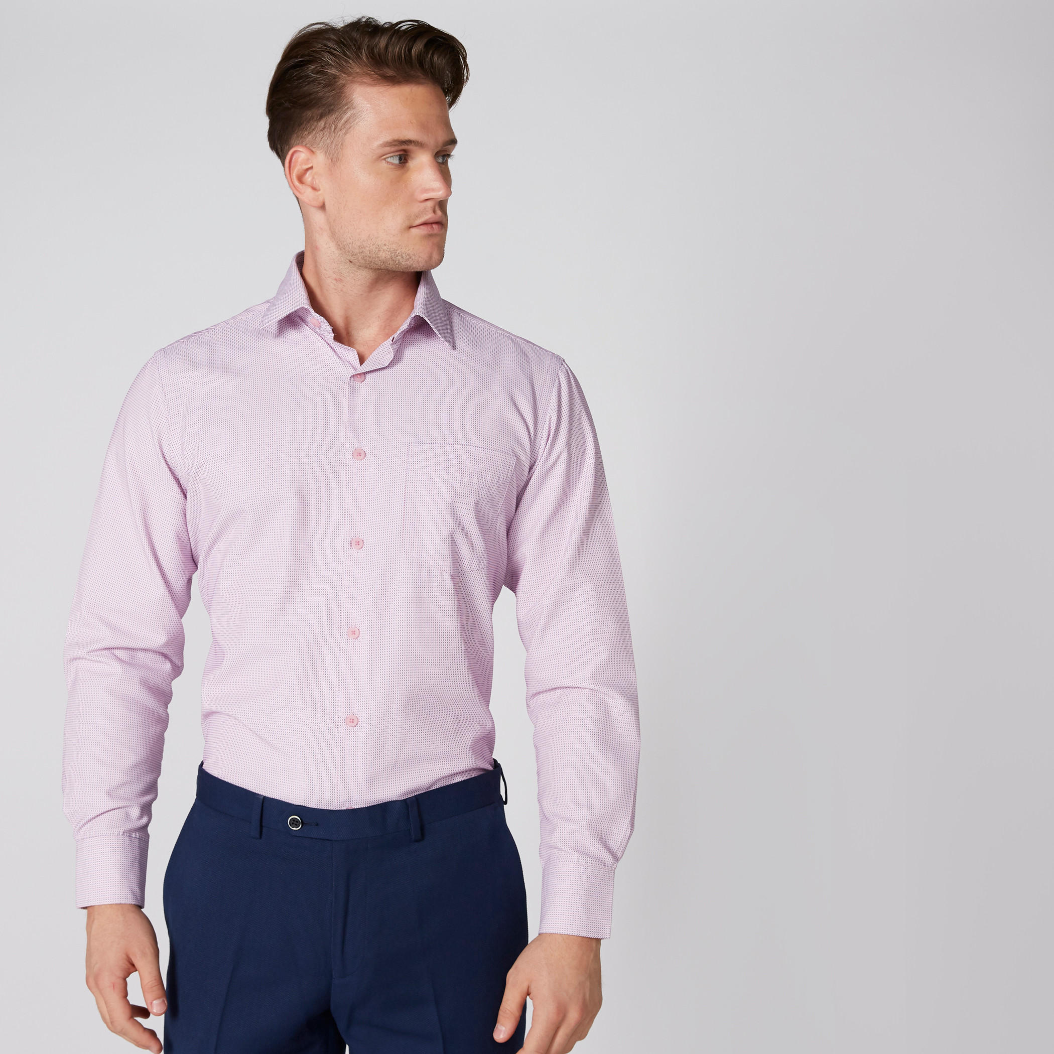 قميص بارز الملمس سهل الكي بأكمام طويلة وأزرار-men-clothing-shirts-image-1