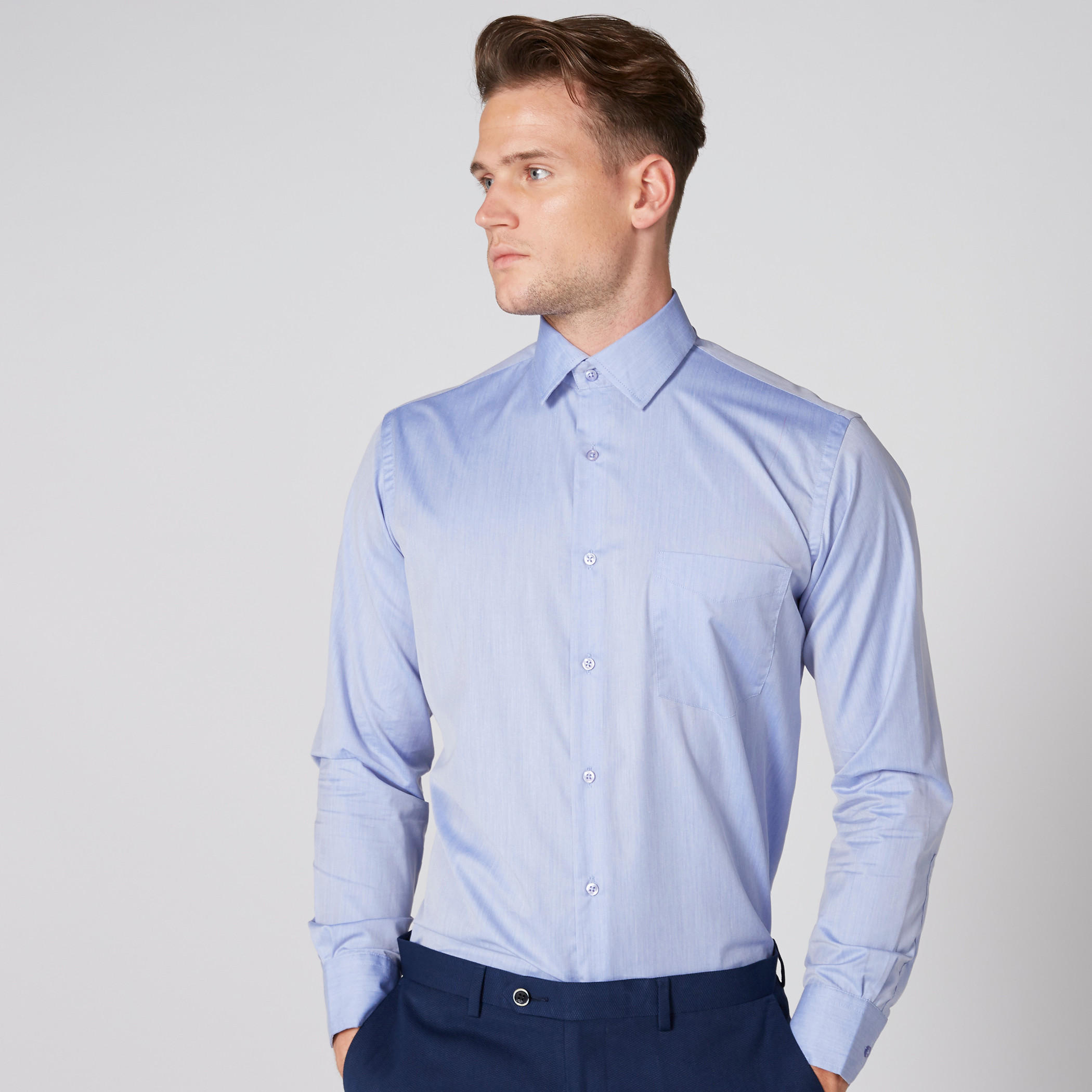 قميص سهل الكي بأكمام طويلة وأزرار وجيب على الصدر-men-clothing-shirts-image-1