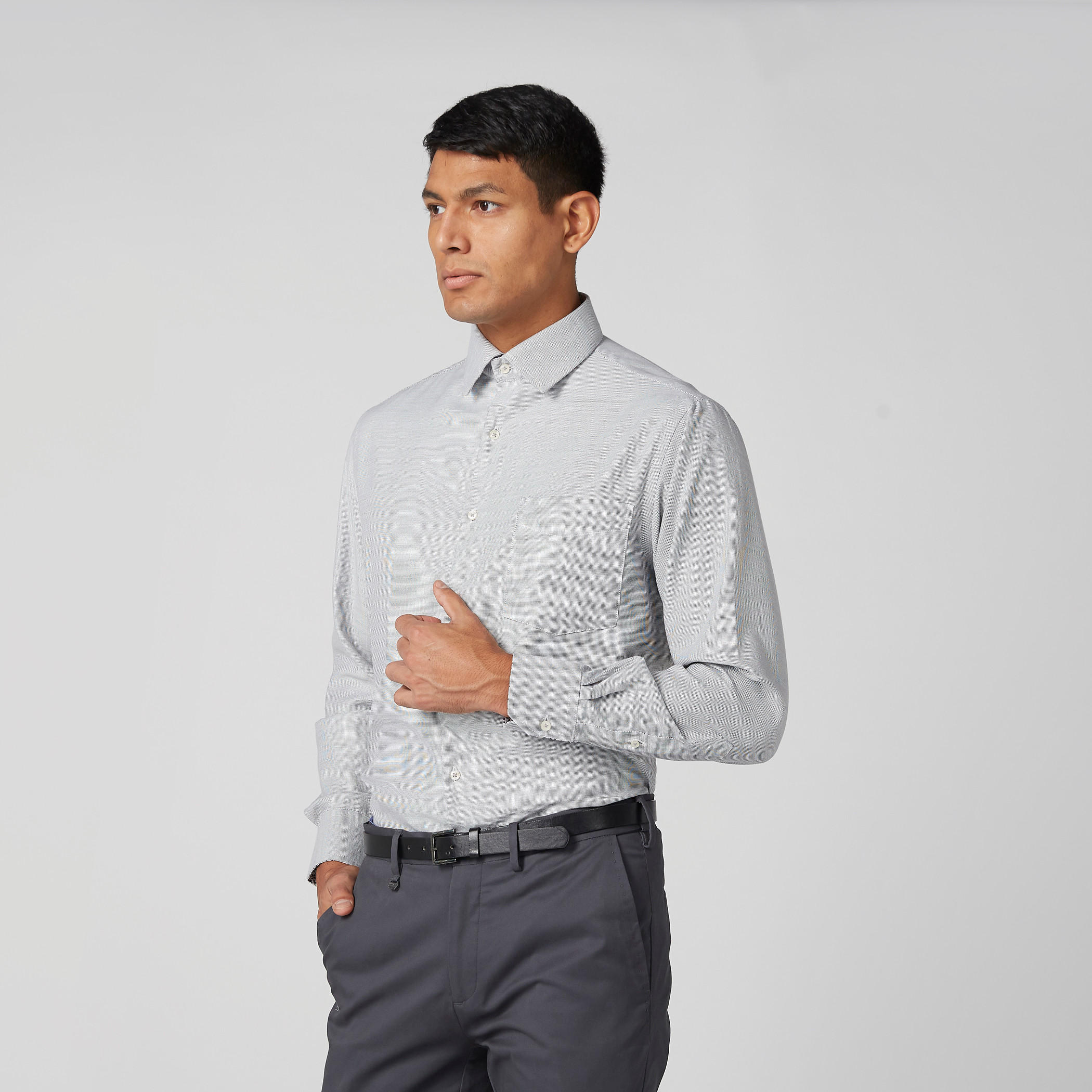 قميص بارز الملمس سهل الكي بأكمام طويلة وأزرار-men-clothing-shirts-image-1