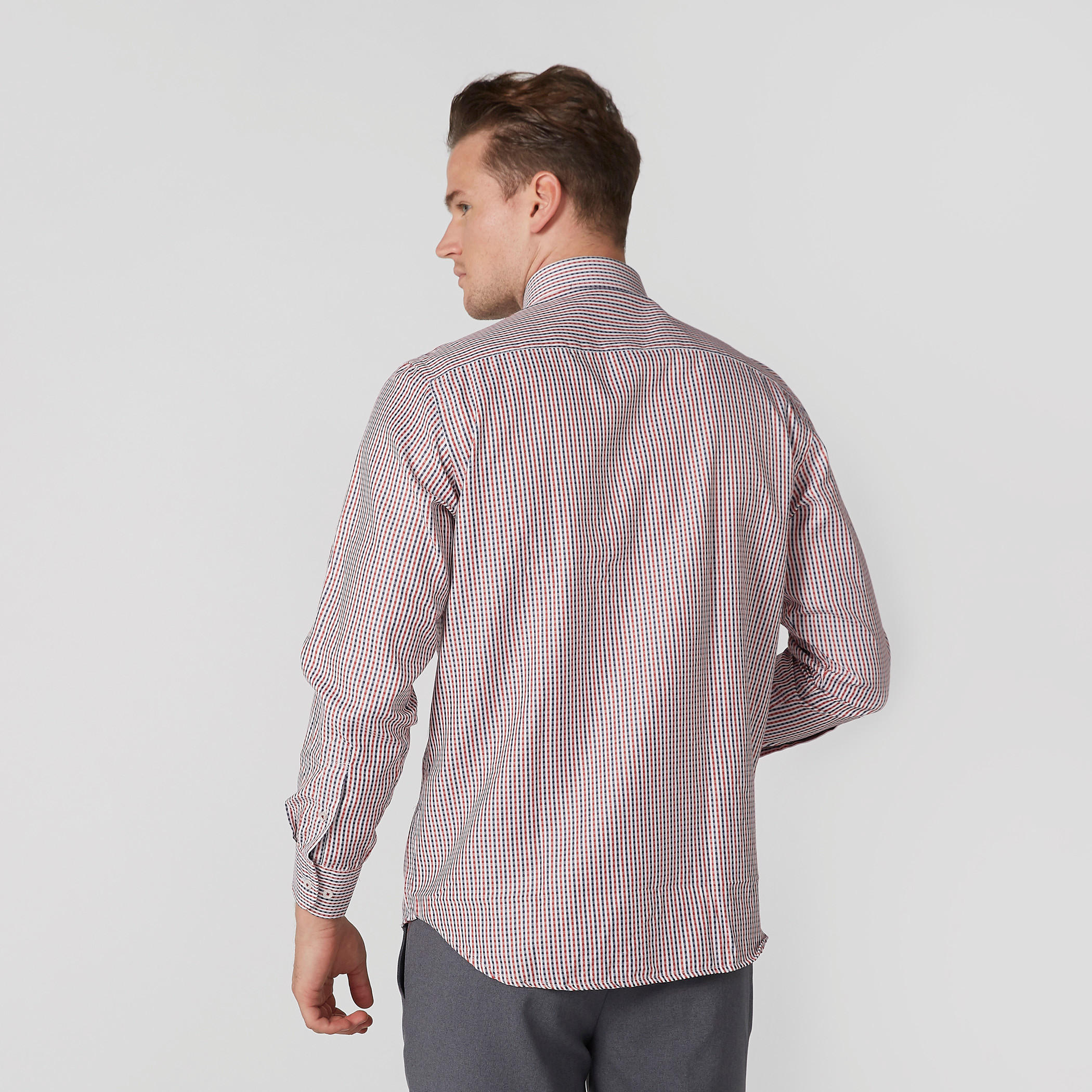 قميص مربعات سهل الكي بأكمام طويلة وأزرار-men-clothing-shirts-image-3