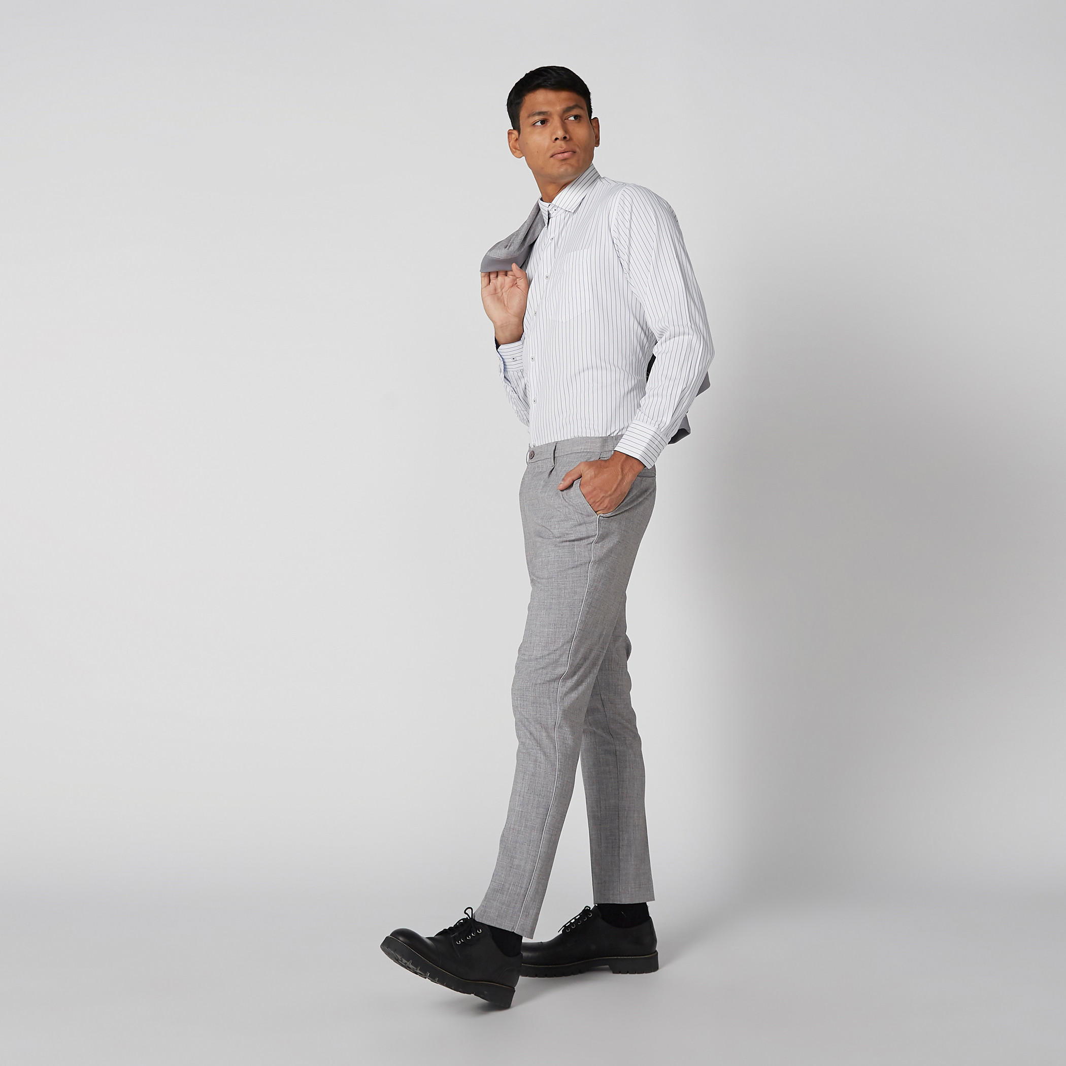 Easy Iron Striped Shirt with Long Sleeves and Complete Placket-men-clothing-shirts-image-2