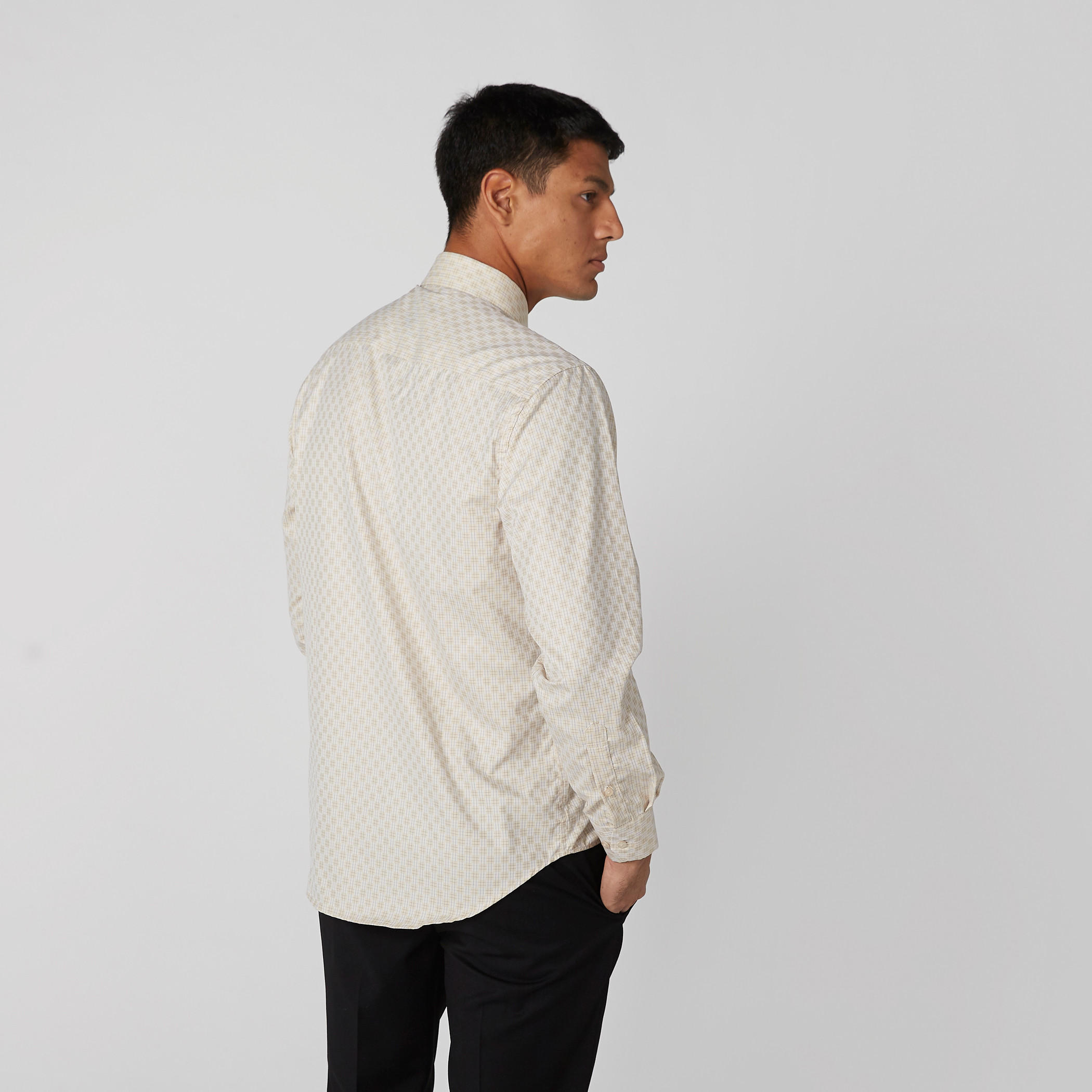 قميص مربعات سهل الكي بأكمام طويلة وأزرار-men-clothing-shirts-image-3