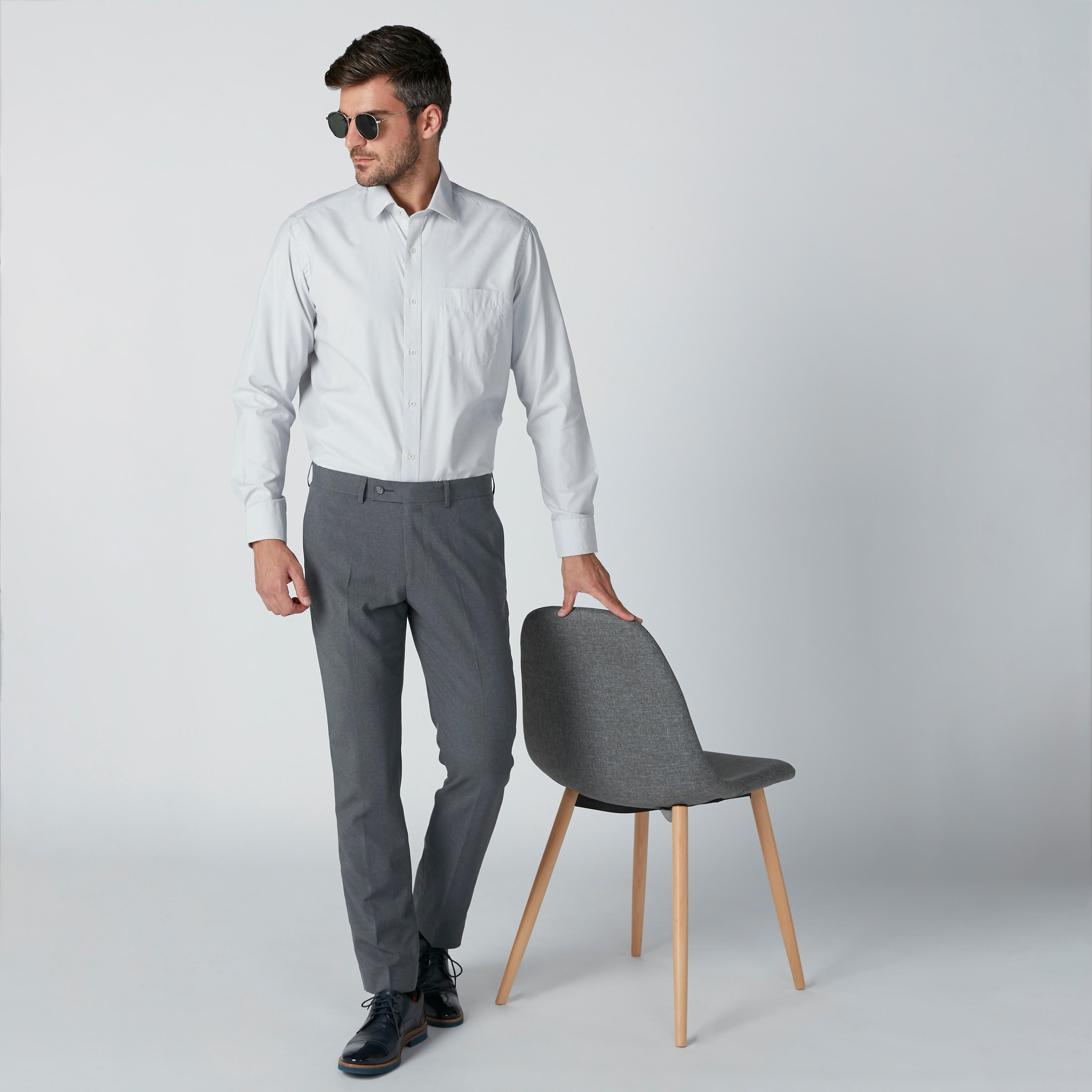Easy Iron Striped Shirt with Long Sleeves and Complete Placket-men-clothing-shirts-image-1