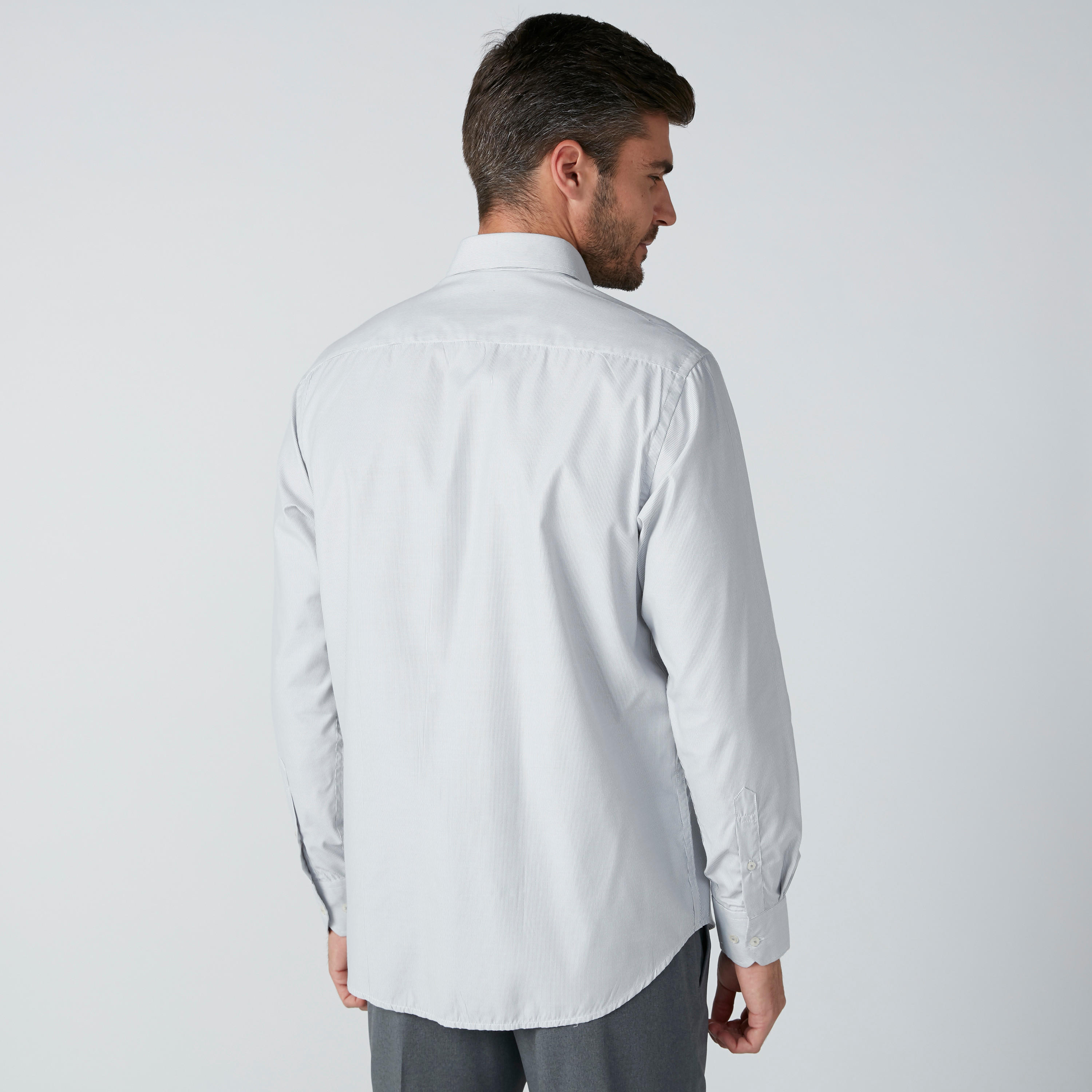 Easy Iron Striped Shirt with Long Sleeves and Complete Placket-men-clothing-shirts-image-2