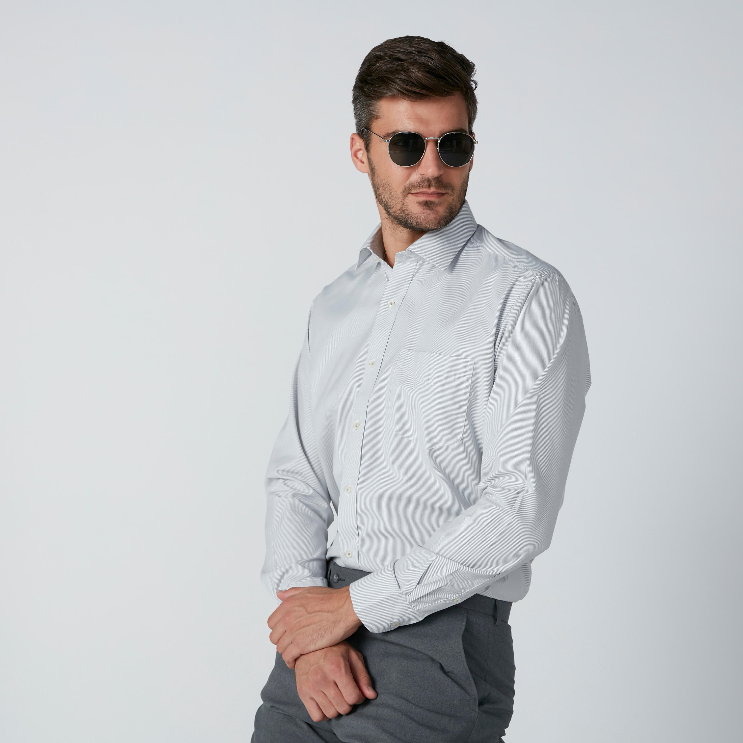 Easy Iron Striped Shirt with Long Sleeves and Complete Placket-men-clothing-shirts-image-4