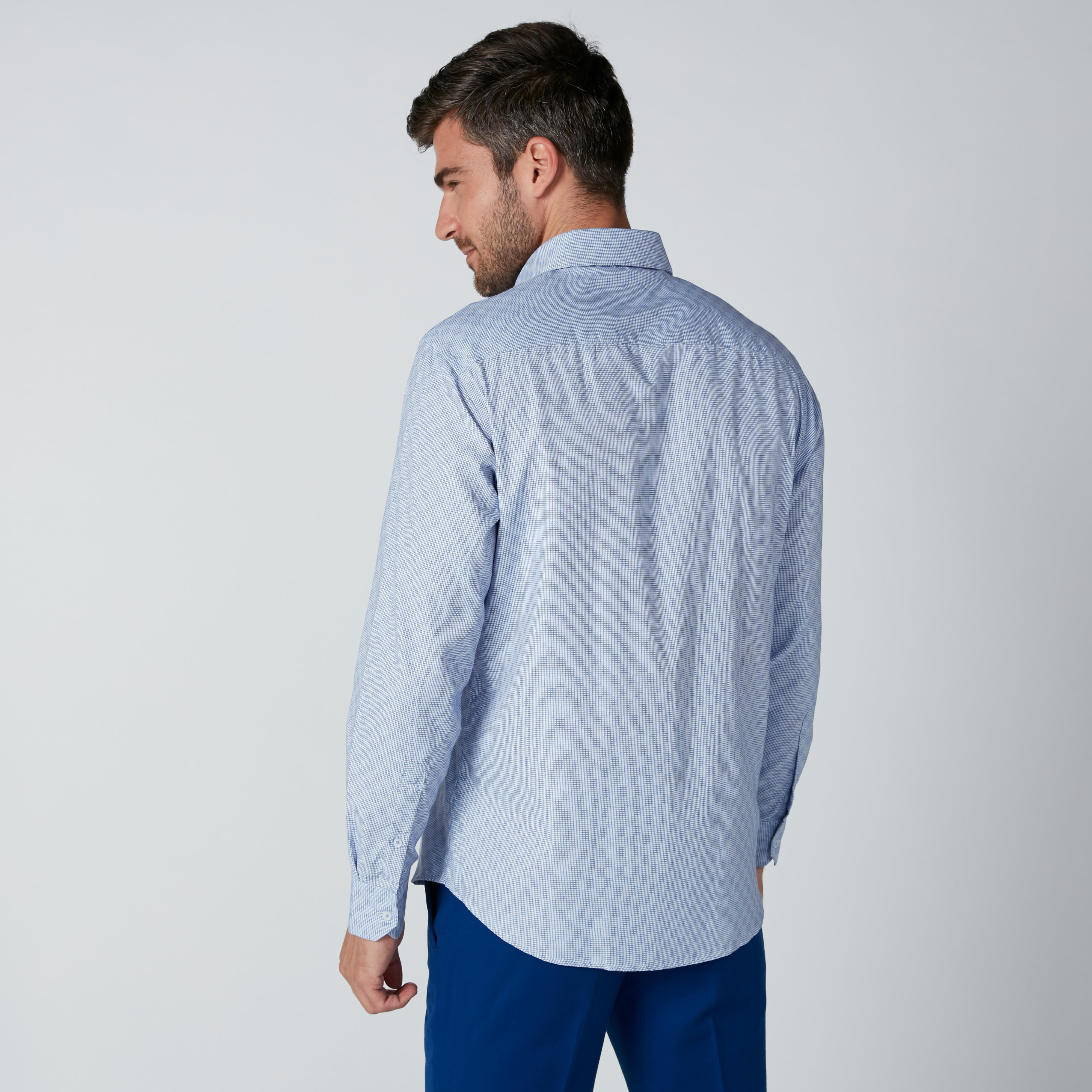 Easy Iron Textured Shirt with Long Sleeves and Chest Pocket-men-clothing-shirts-image-2