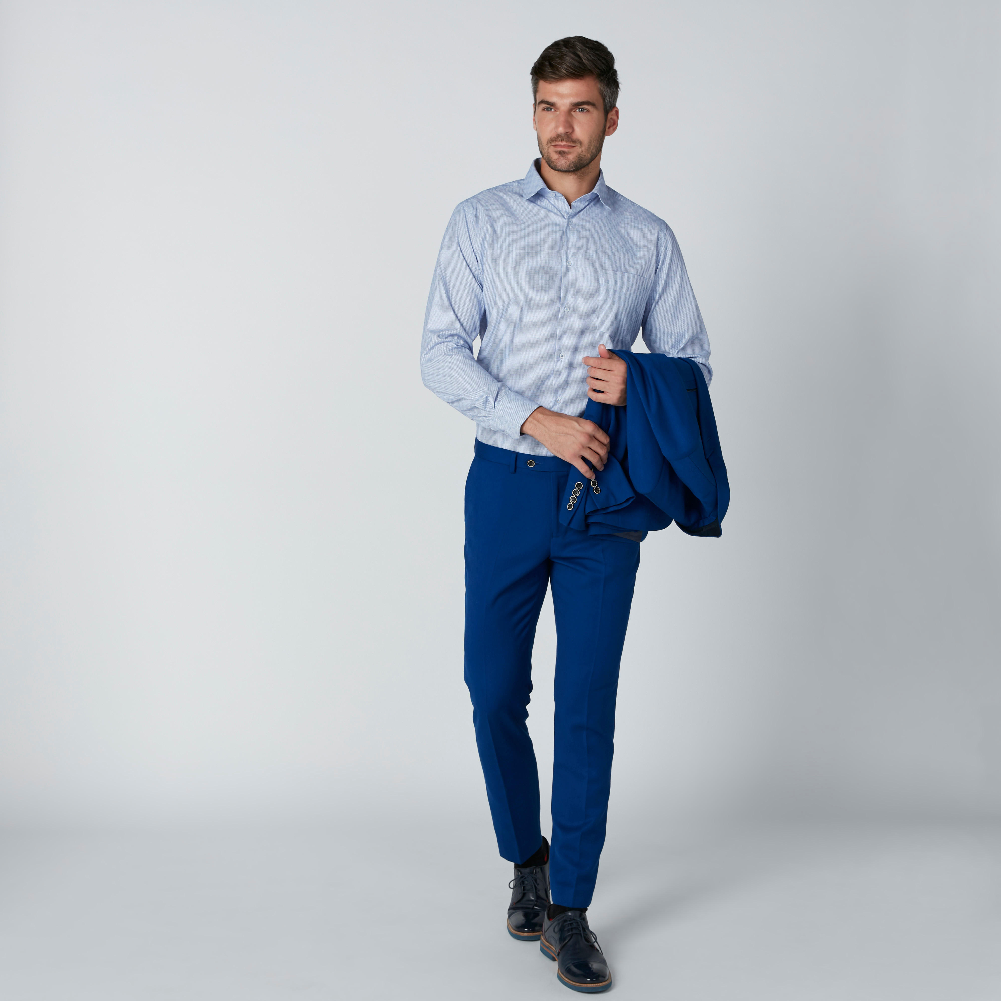 Easy Iron Textured Shirt with Long Sleeves and Chest Pocket-men-clothing-shirts-image-3