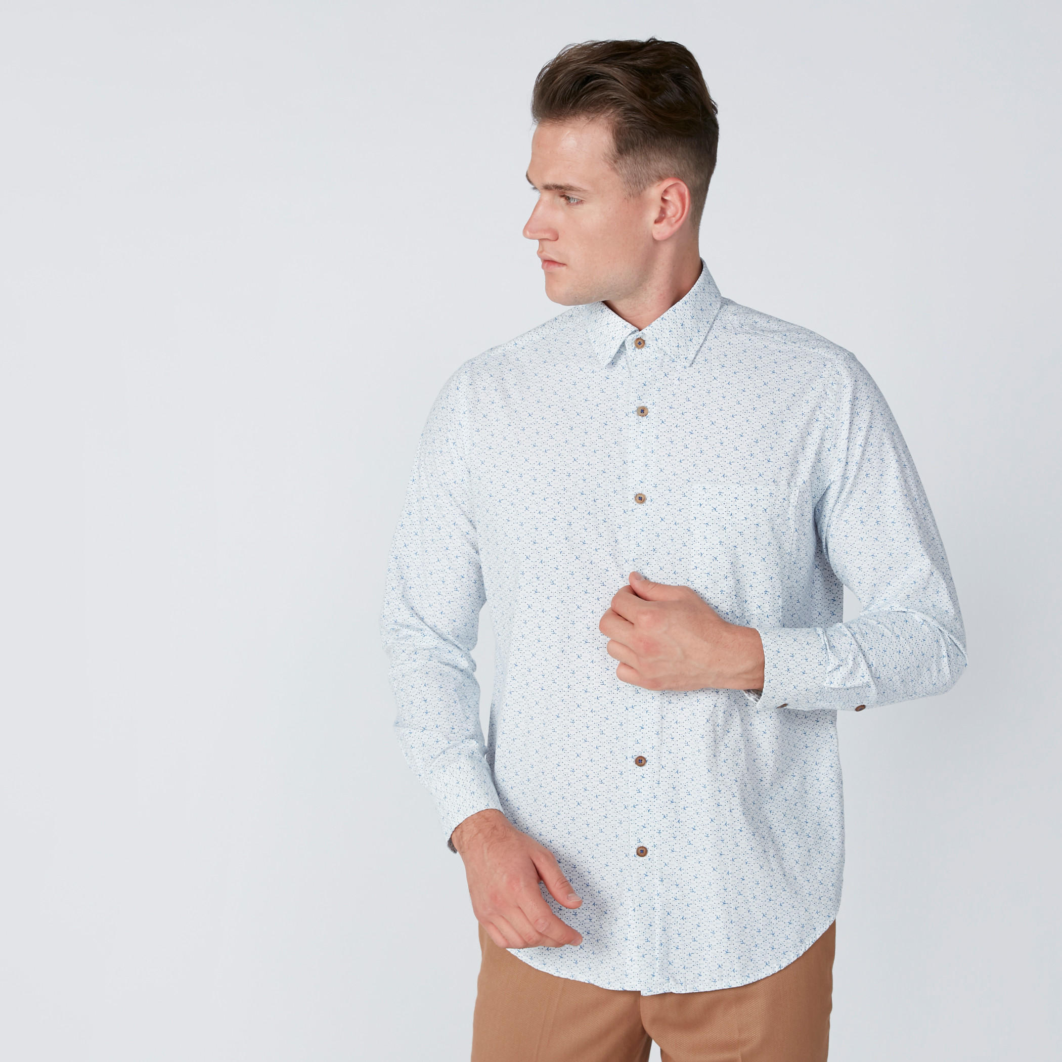 Easy Iron Printed Shirt with Complete Placket and Long Sleeves-men-clothing-shirts-image-1