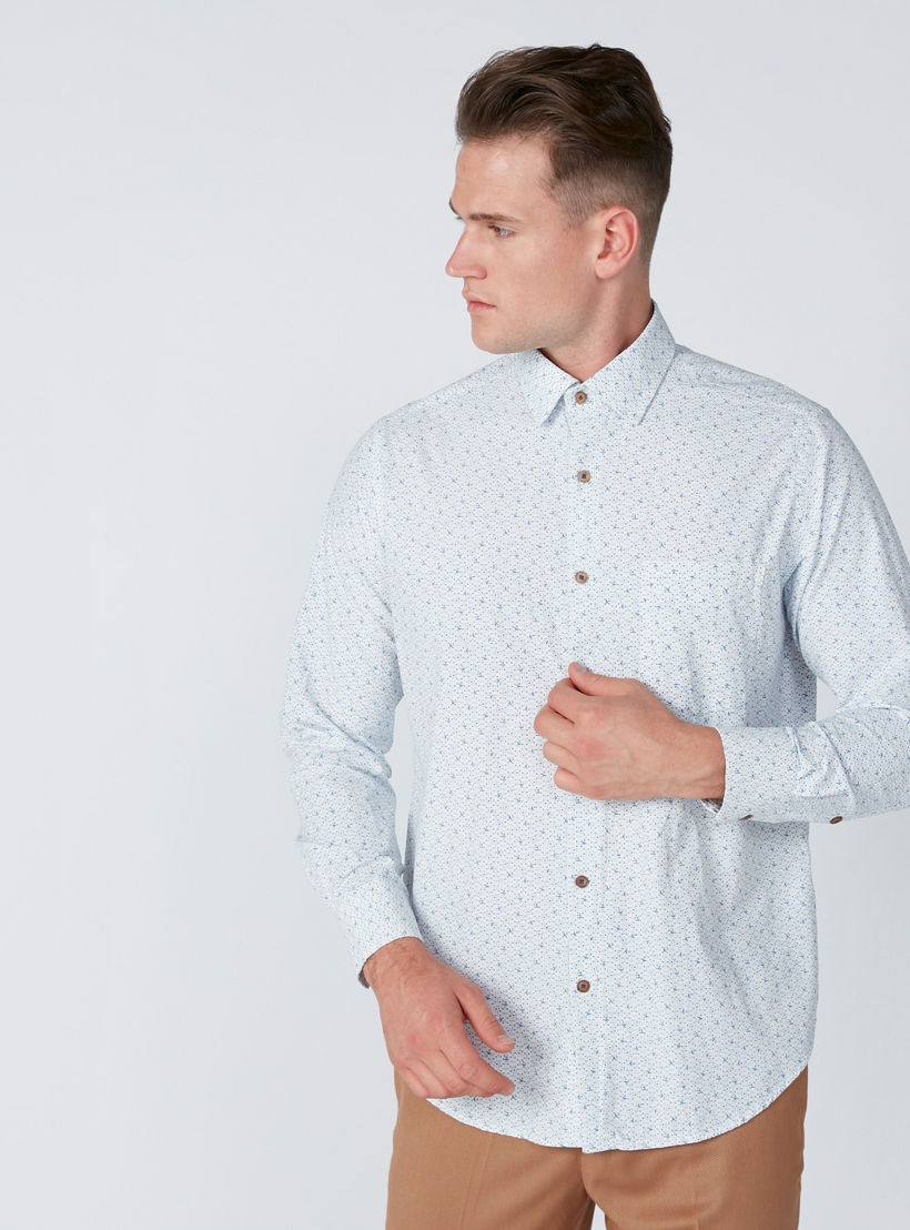 Easy Iron Printed Shirt with Complete Placket and Long Sleeves-men-clothing-shirts-image-1