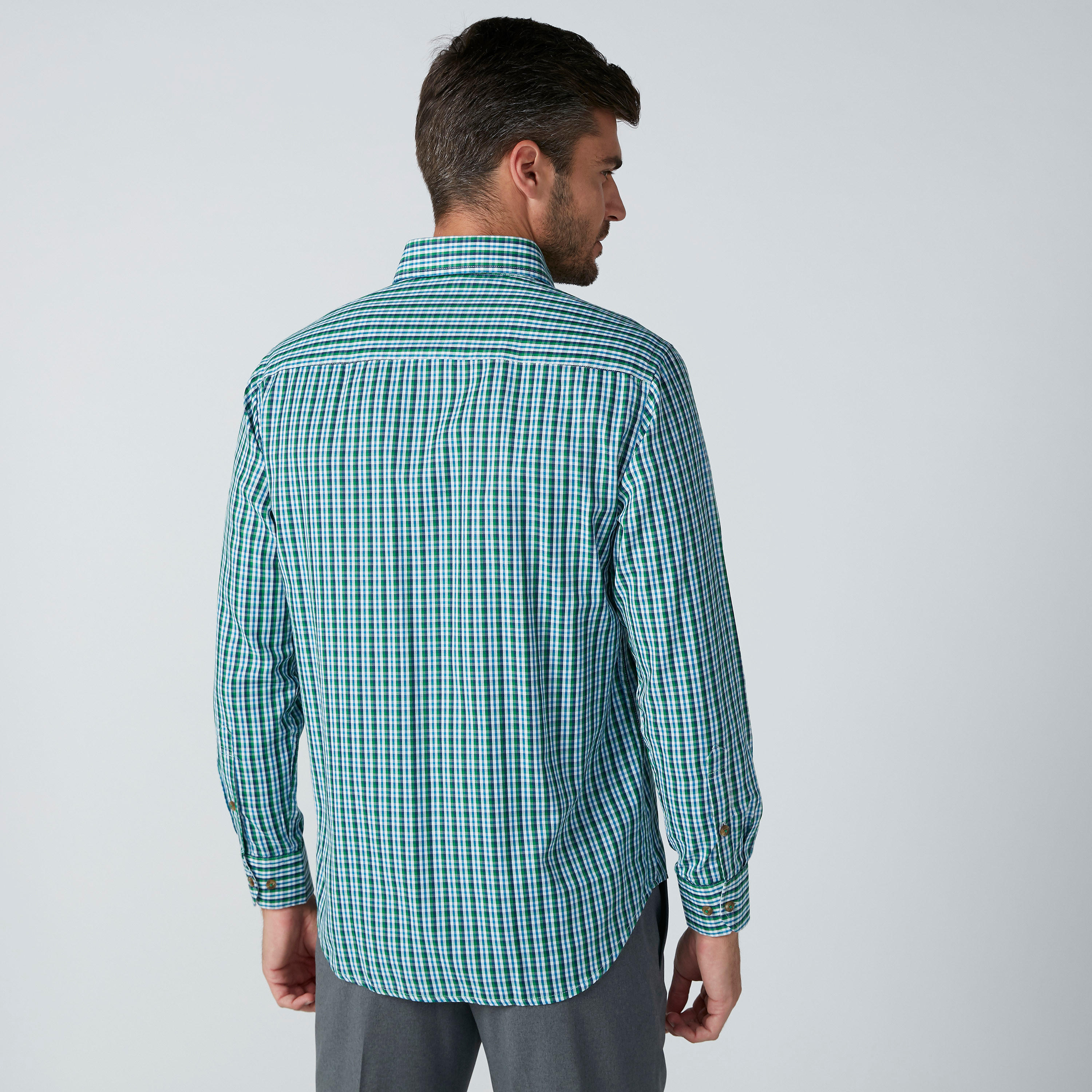 قميص مربعات سهل الكي بأكمام طويلة وجيب خارجي-men-clothing-shirts-image-4