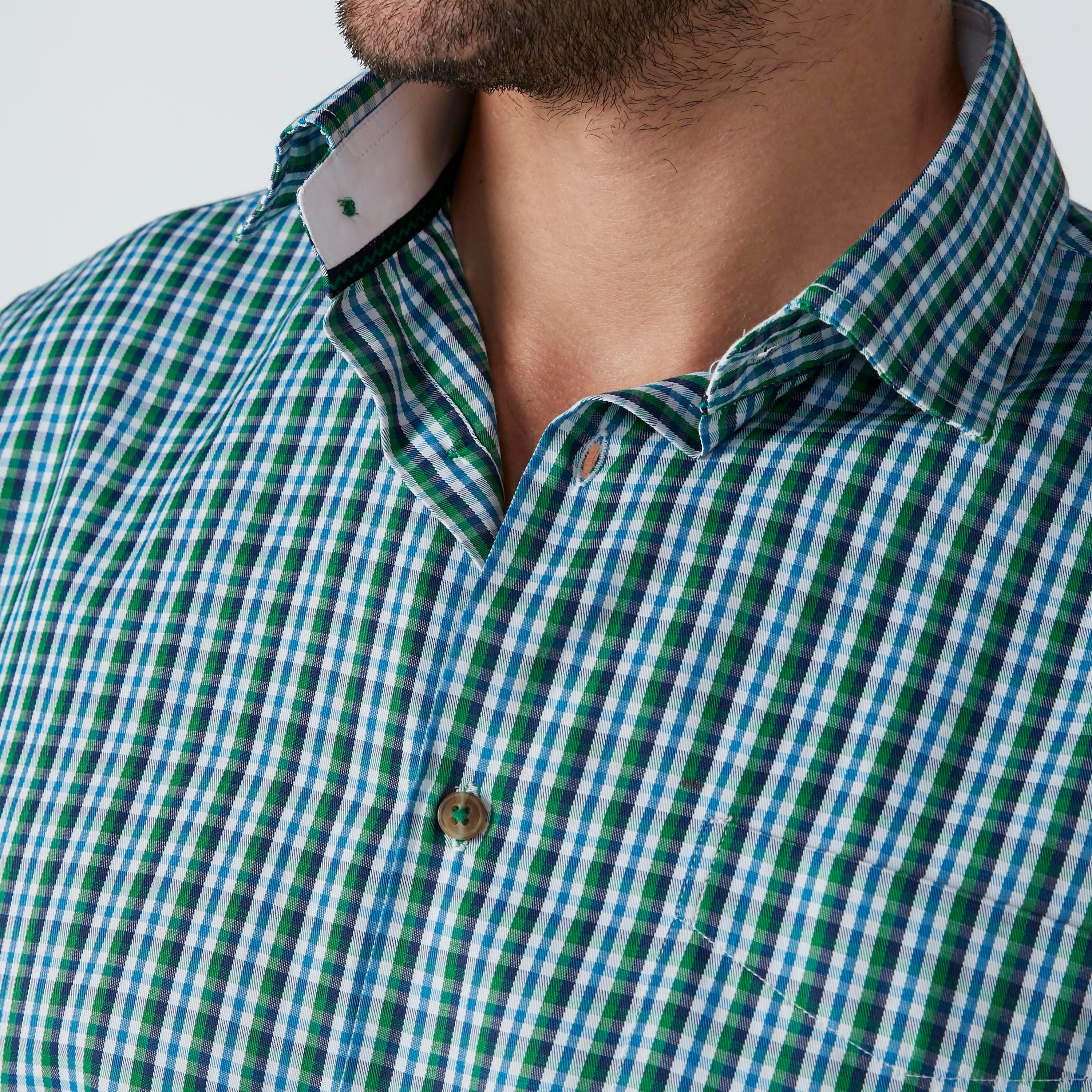 قميص مربعات سهل الكي بأكمام طويلة وجيب خارجي-men-clothing-shirts-image-2
