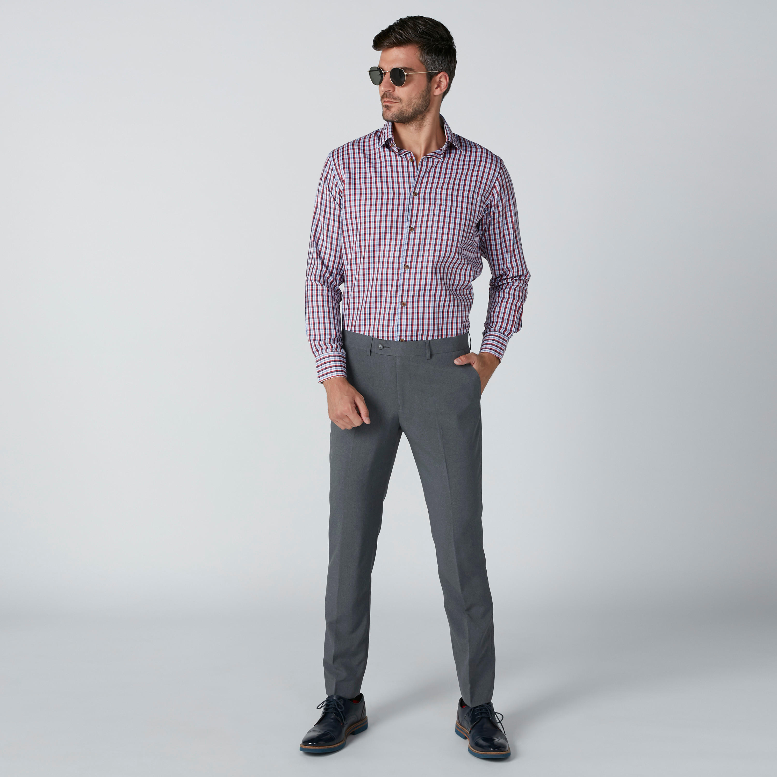 قميص رسمي سهل الكي بأكمام طويلة وجيب على الصدر-men-clothing-shirts-image-3