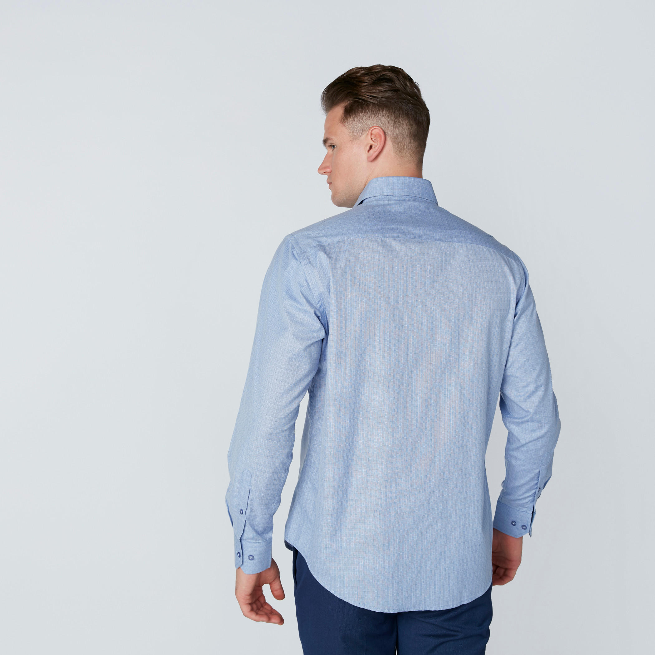 قميص مربعات سهل الكي بقصّة عادية وأكمام طويلة-men-clothing-shirts-image-2