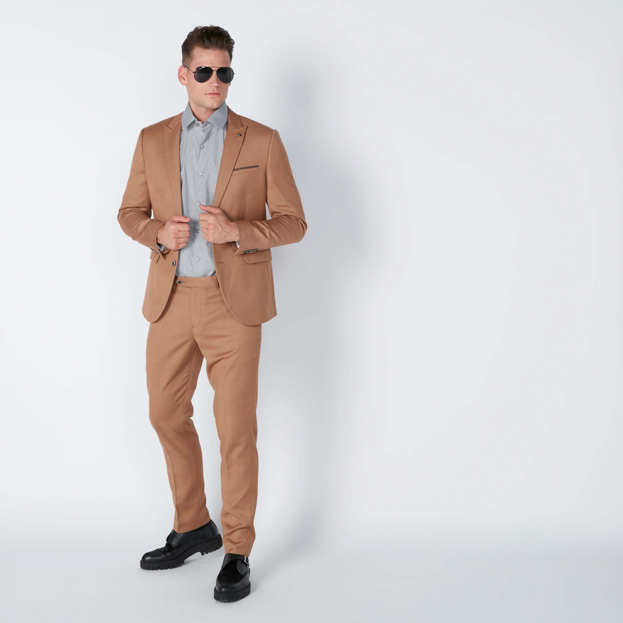 قميص مربعات سهل الكي بأكمام طويلة وأزرار-men-clothing-shirts-image-2