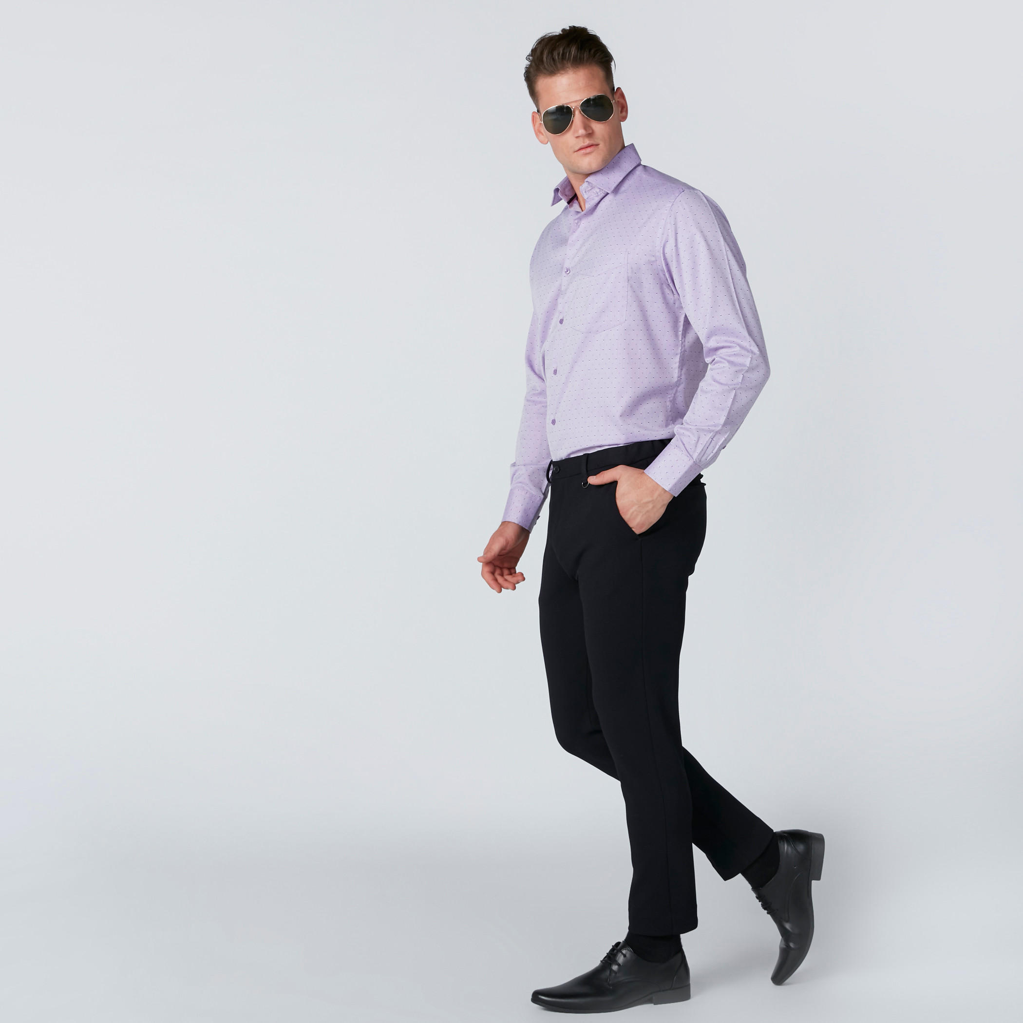 Easy Iron Printed Shirt with Long Sleeves and Complete Placket-men-clothing-shirts-image-1