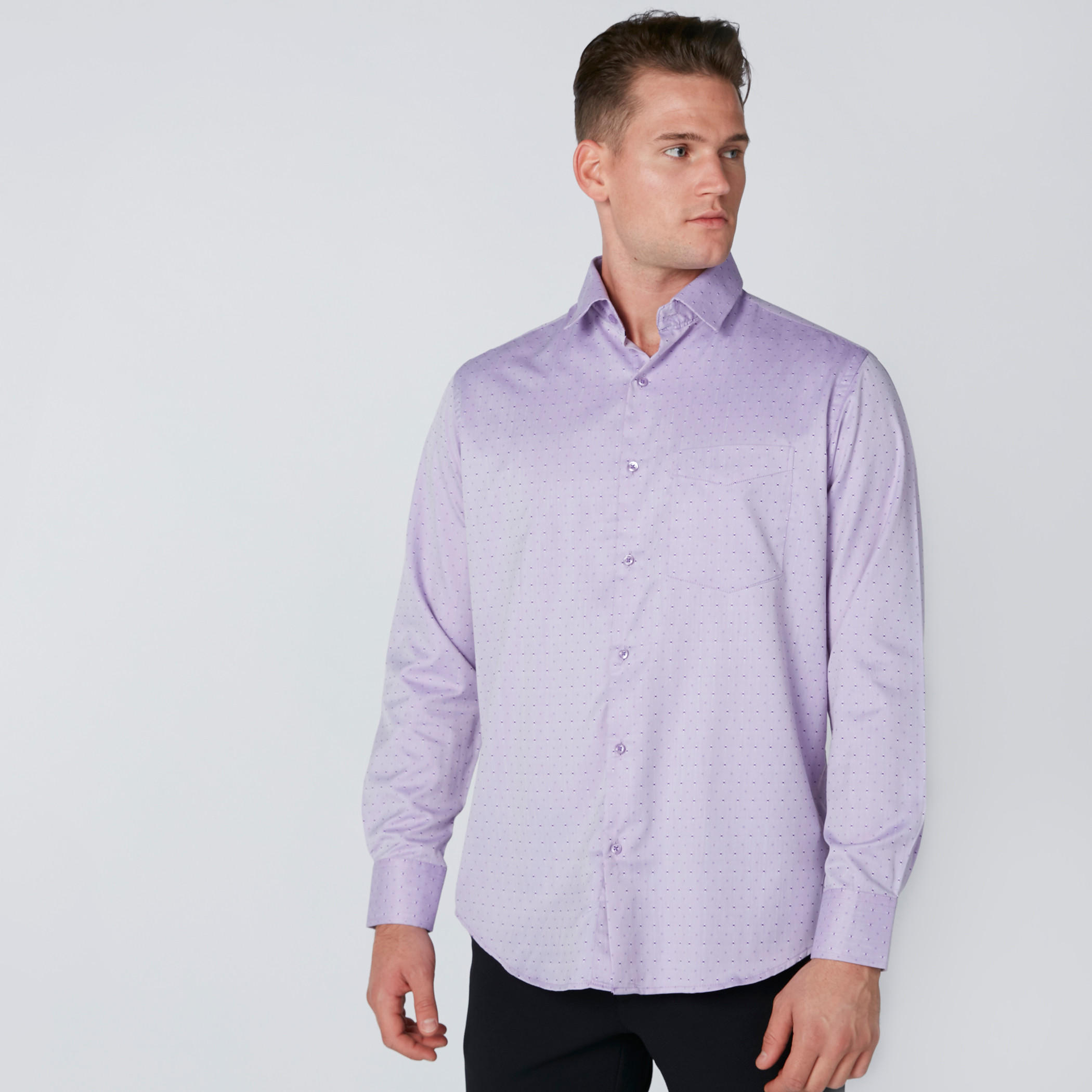 Easy Iron Printed Shirt with Long Sleeves and Complete Placket-men-clothing-shirts-image-3