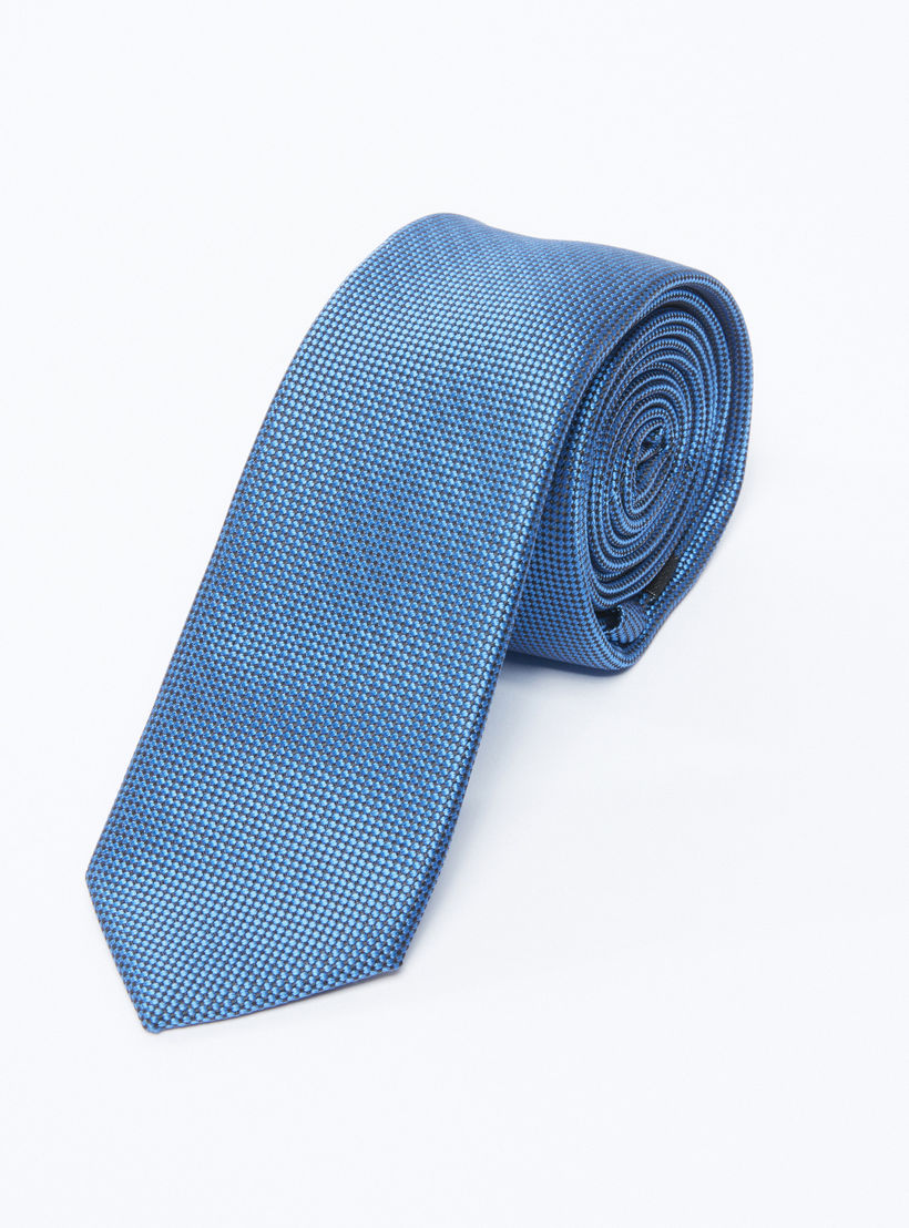 Textured Tie in Regular Cut with Keeper Loop-men-tiesandcufflinks-pocketsquares-image-1