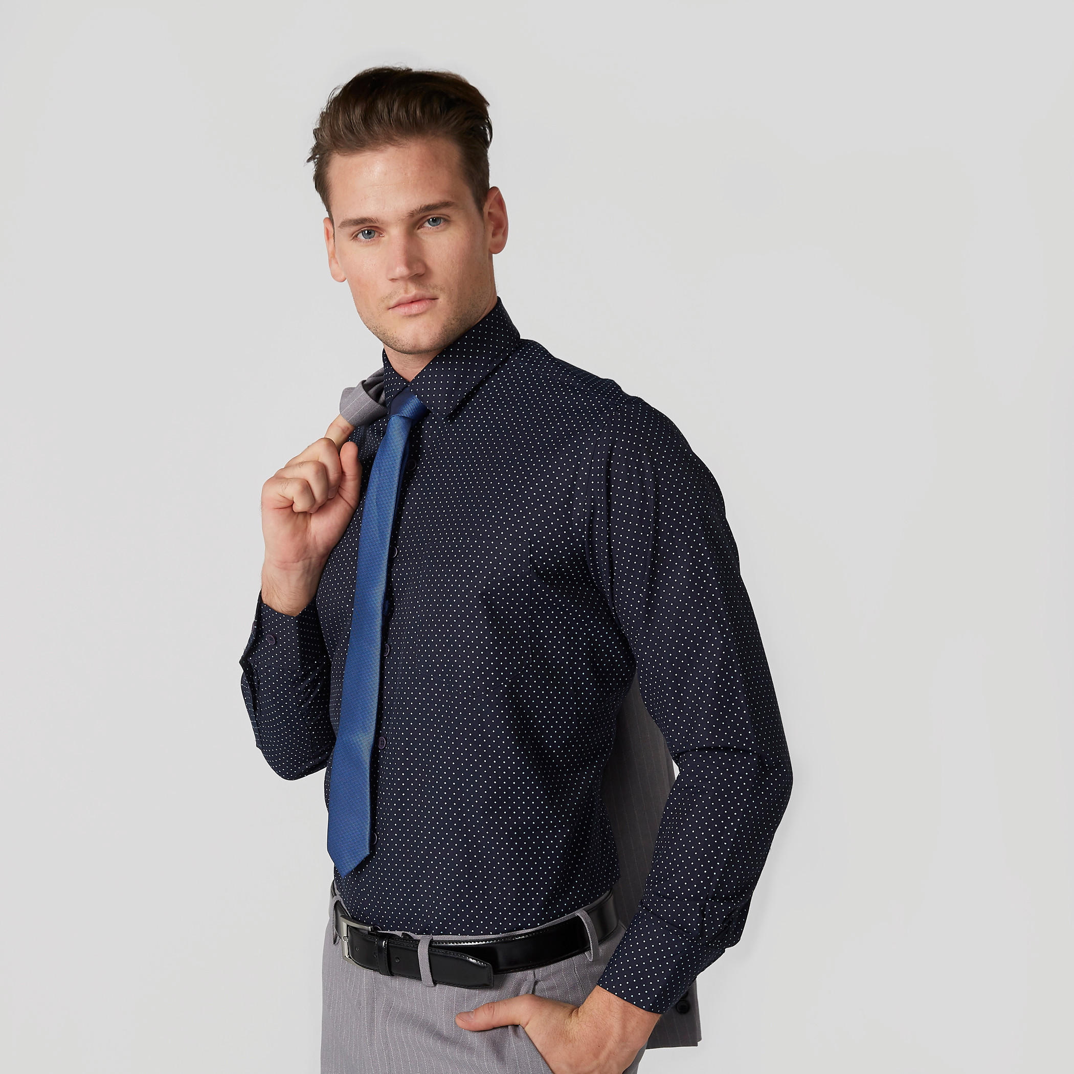 Textured Tie in Regular Cut with Keeper Loop-men-tiesandcufflinks-pocketsquares-image-2