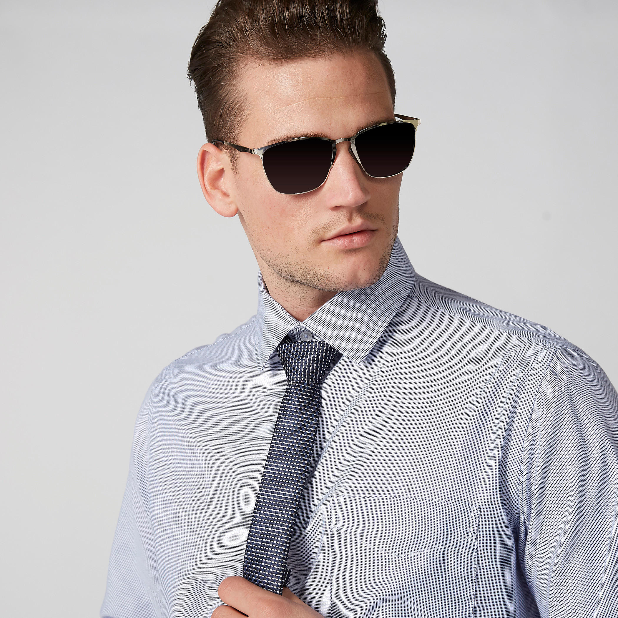 Textured Tie with Keeper Loop-men-tiesandcufflinks-pocketsquares-image-2