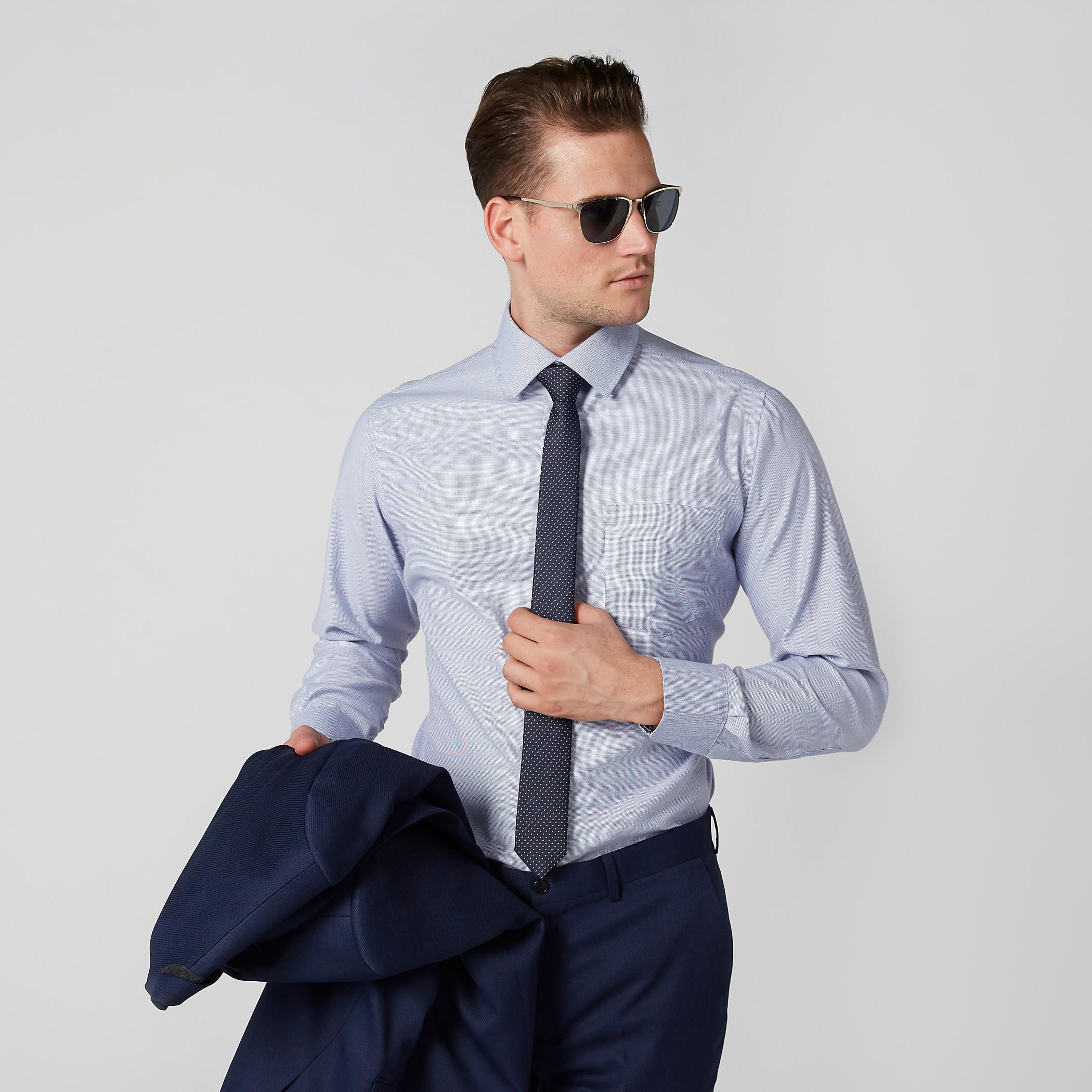 Textured Tie in Regular Cut with Keeper Loop-men-tiesandcufflinks-pocketsquares-image-2