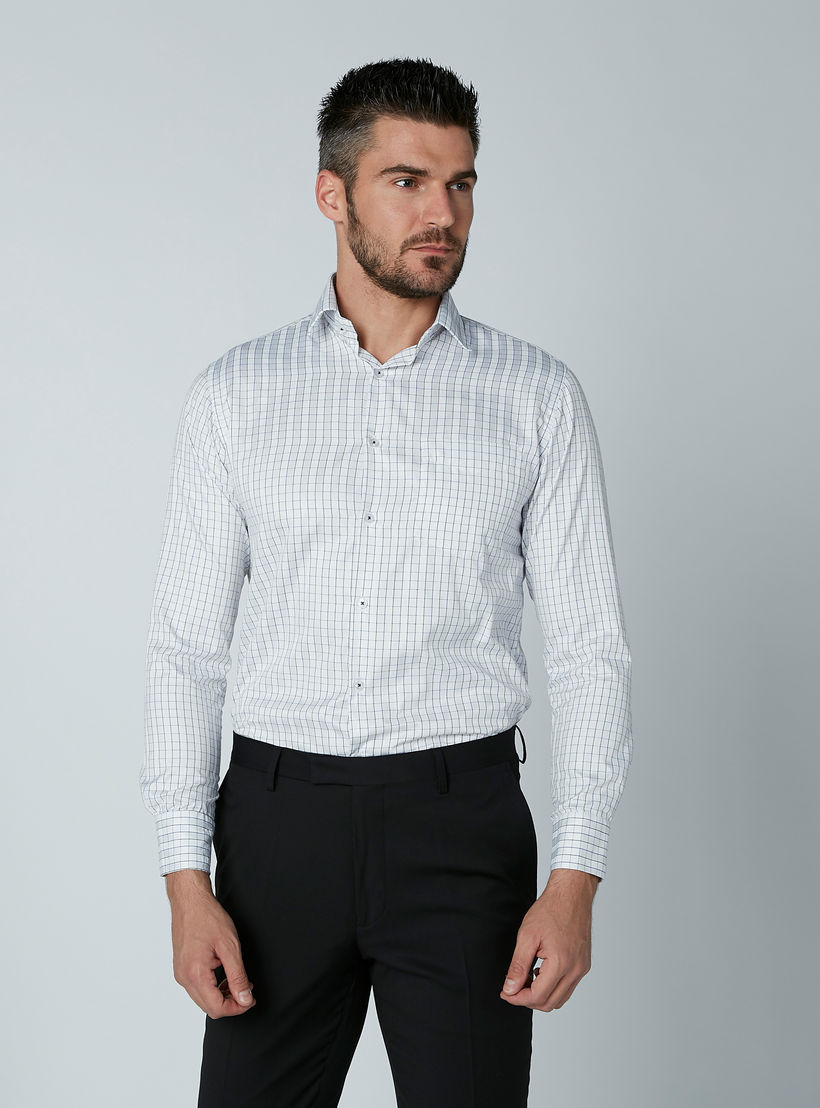 قميص مربعات سهل الكي بأكمام طويلة وأزرار-men-clothing-shirts-image-5