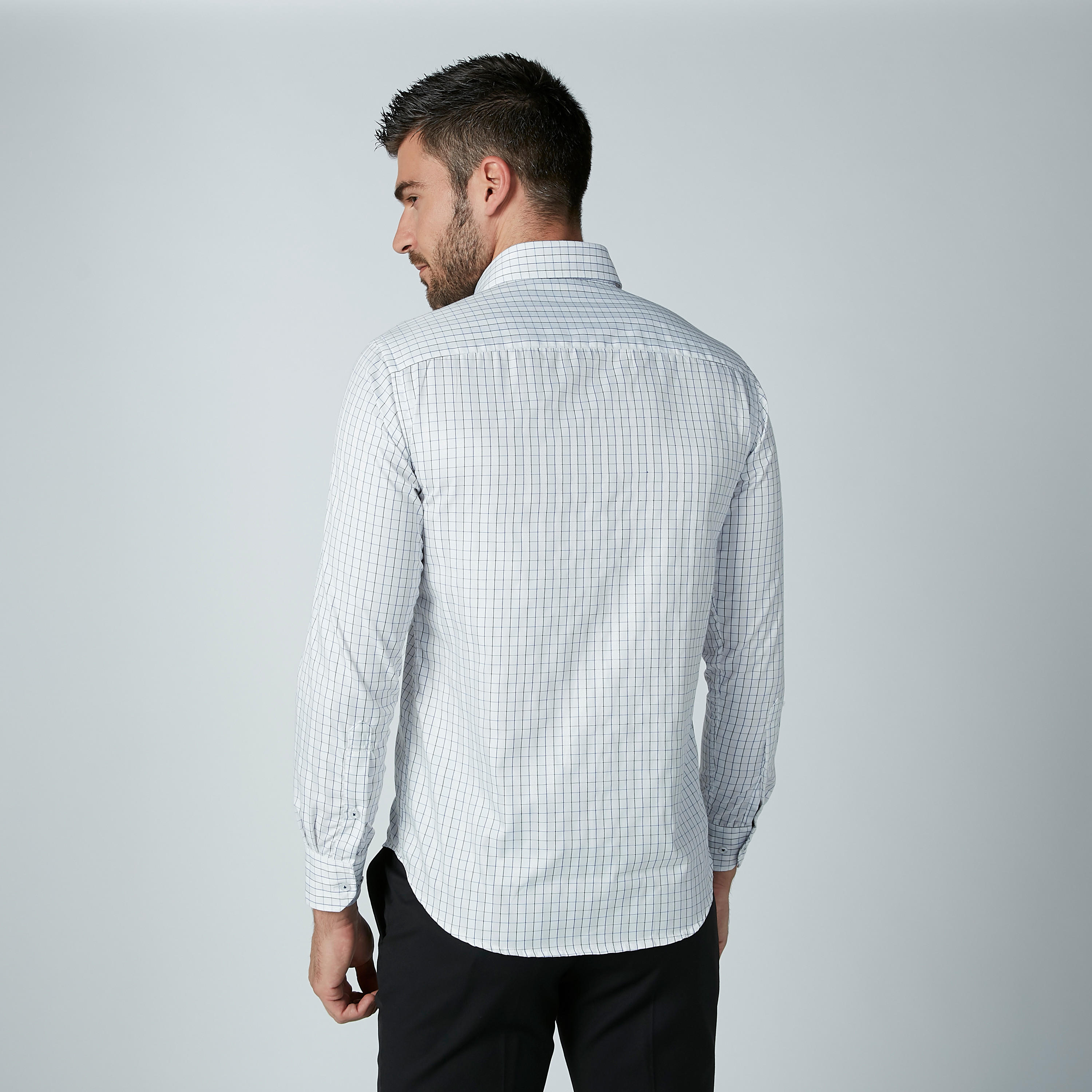 قميص مربعات سهل الكي بأكمام طويلة وأزرار-men-clothing-shirts-image-2