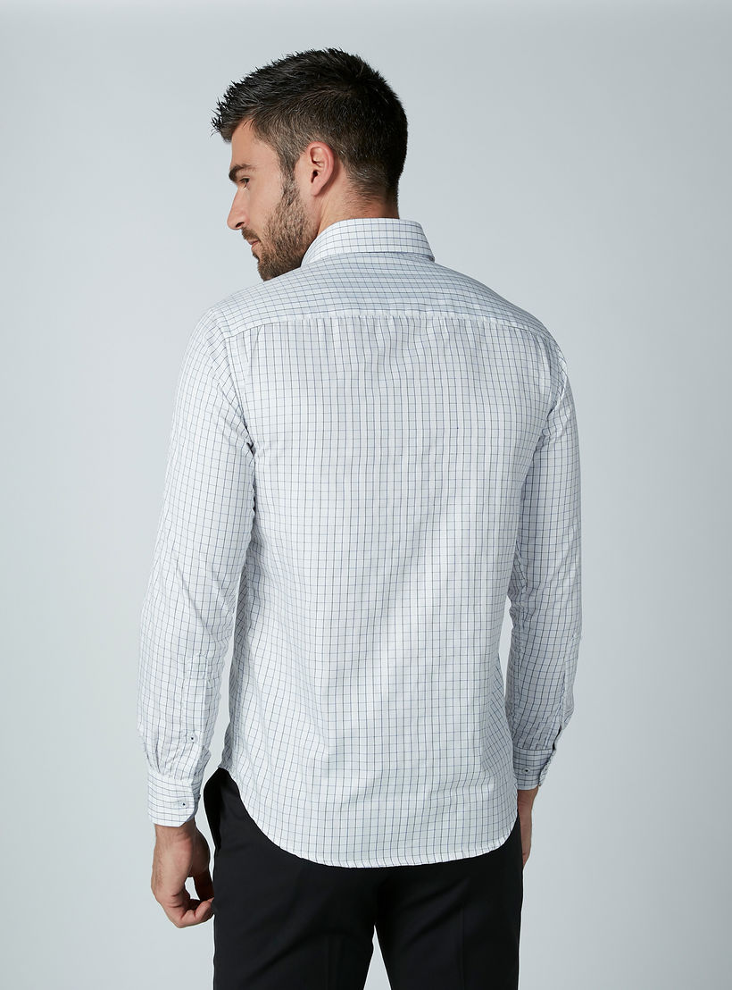 قميص مربعات سهل الكي بأكمام طويلة وأزرار-men-clothing-shirts-image-2