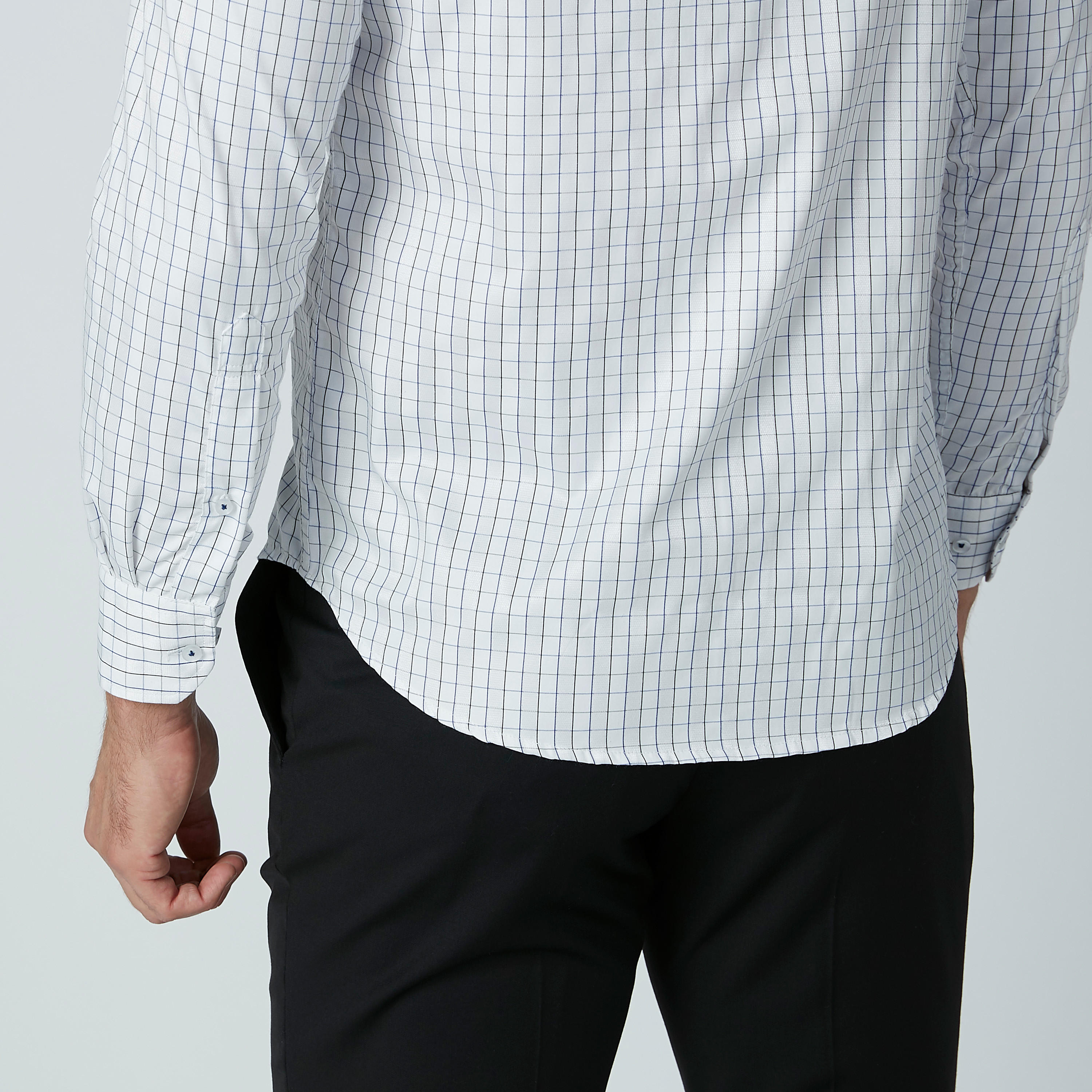 قميص مربعات سهل الكي بأكمام طويلة وأزرار-men-clothing-shirts-image-1