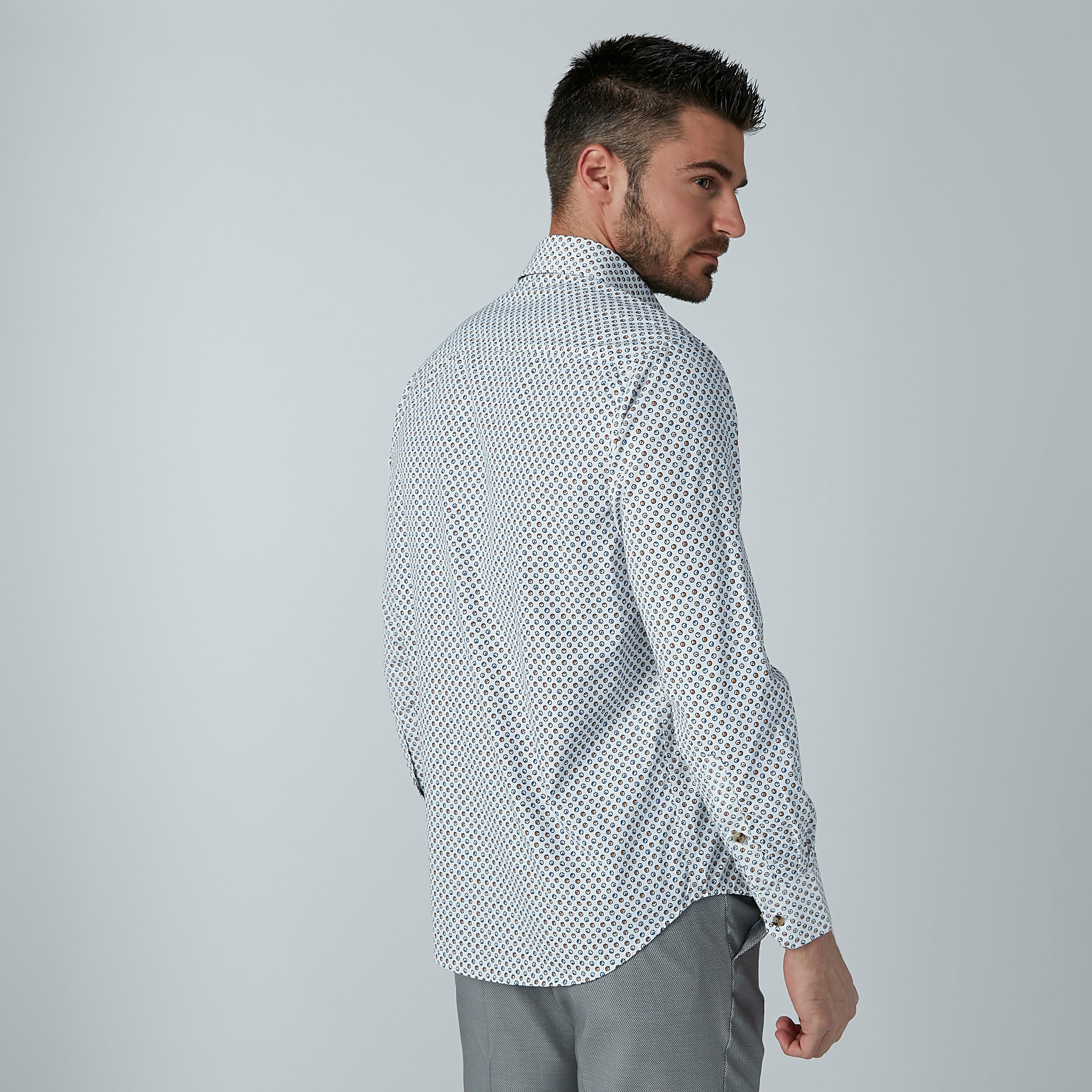 Easy Iron Printed Shirt with Complete Placket with Spread Collar-men-clothing-shirts-image-3