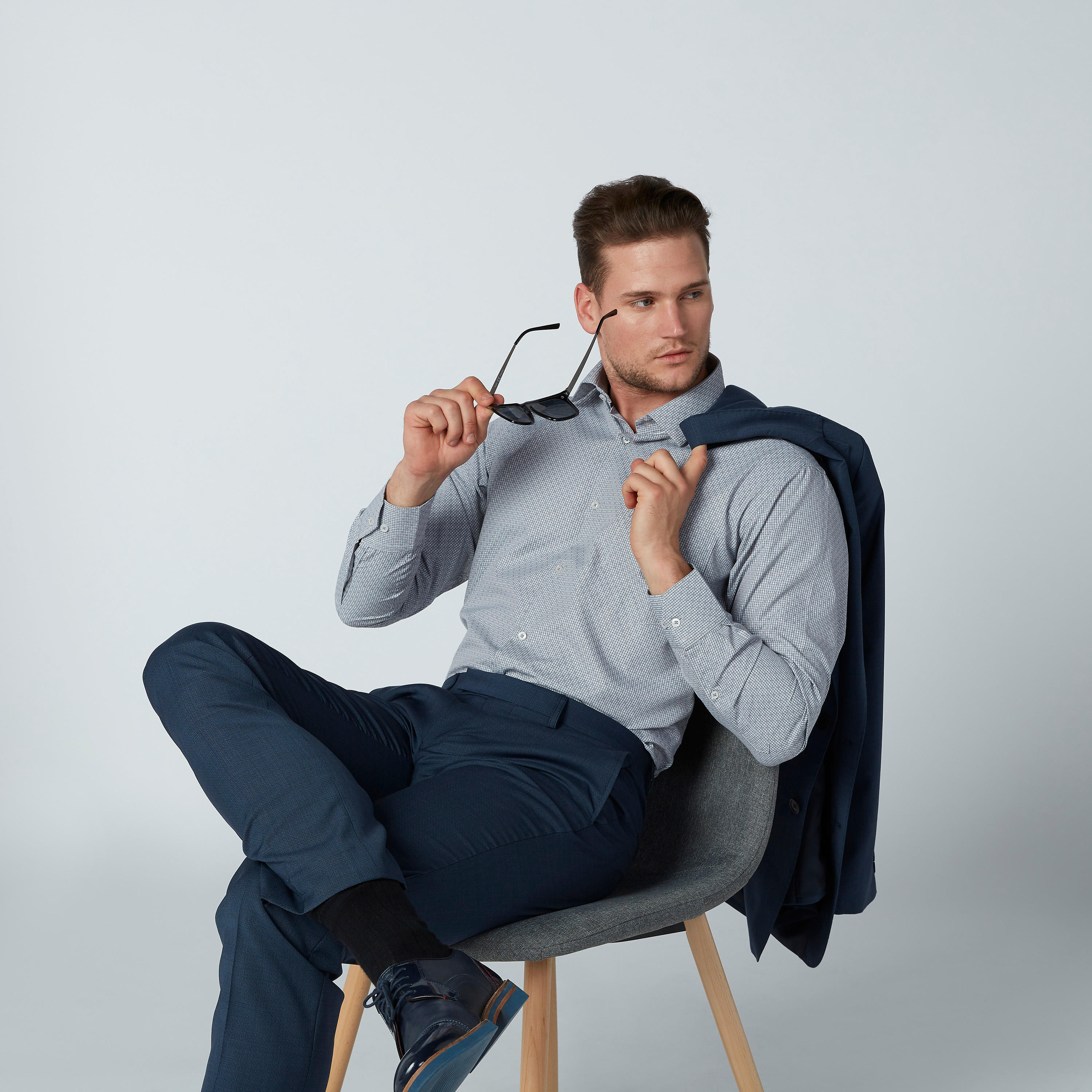 قميص بارز الملمس سهل الكي بياقة عادية وأكمام طويلة-men-clothing-shirts-image-5