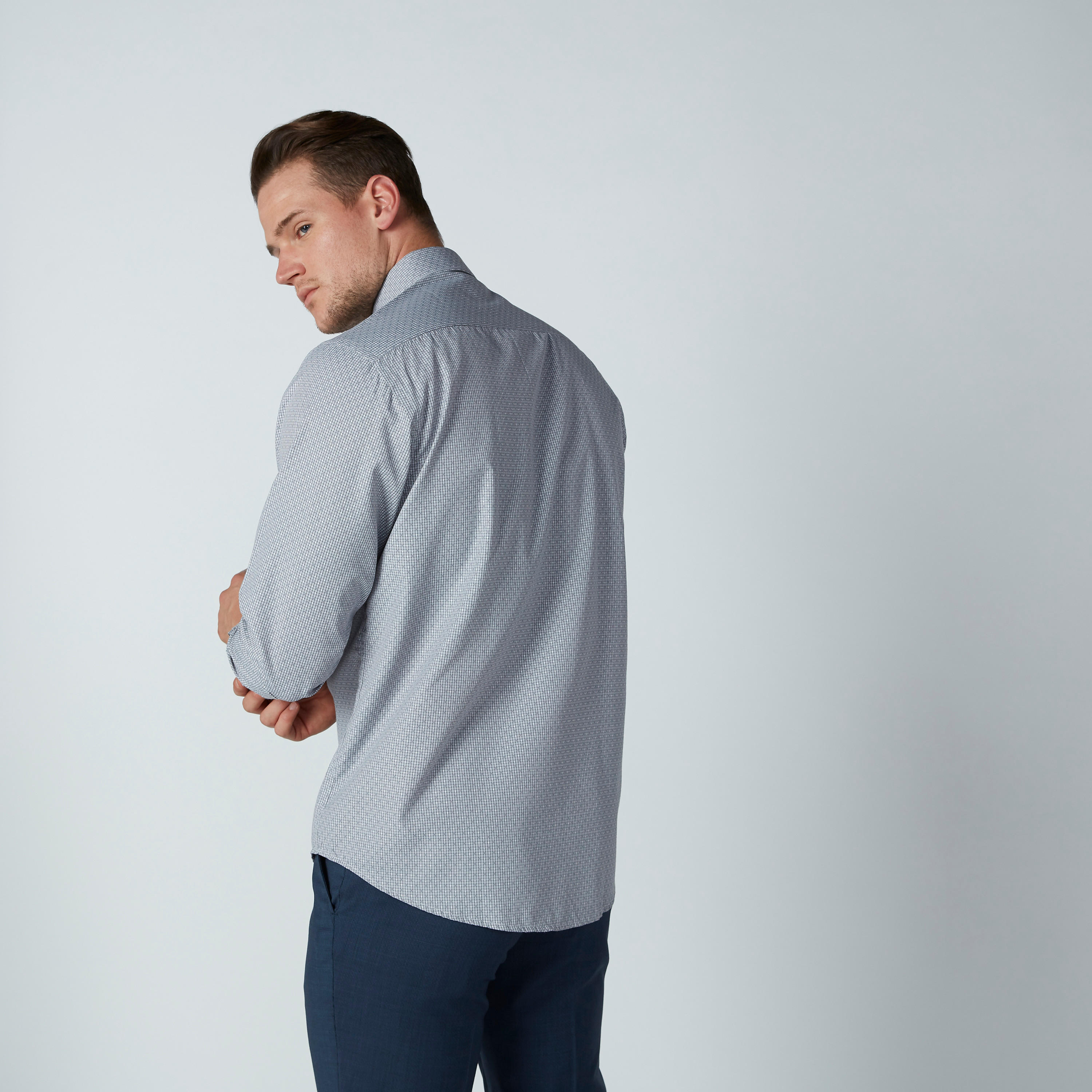 قميص بارز الملمس سهل الكي بياقة عادية وأكمام طويلة-men-clothing-shirts-image-4