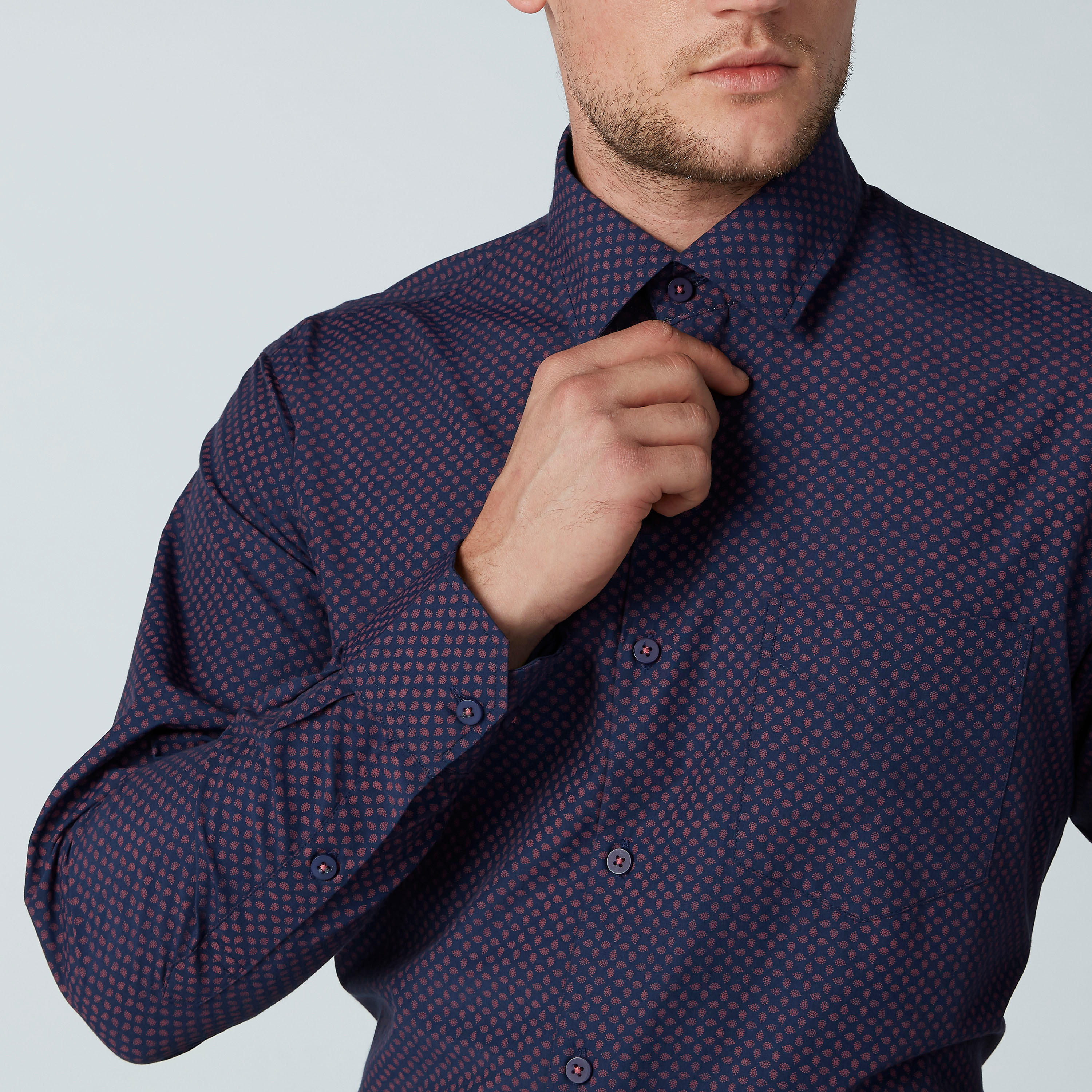 قميص رسمي سهل الكي بأكمام طويلة وطبعات-men-clothing-shirts-image-3