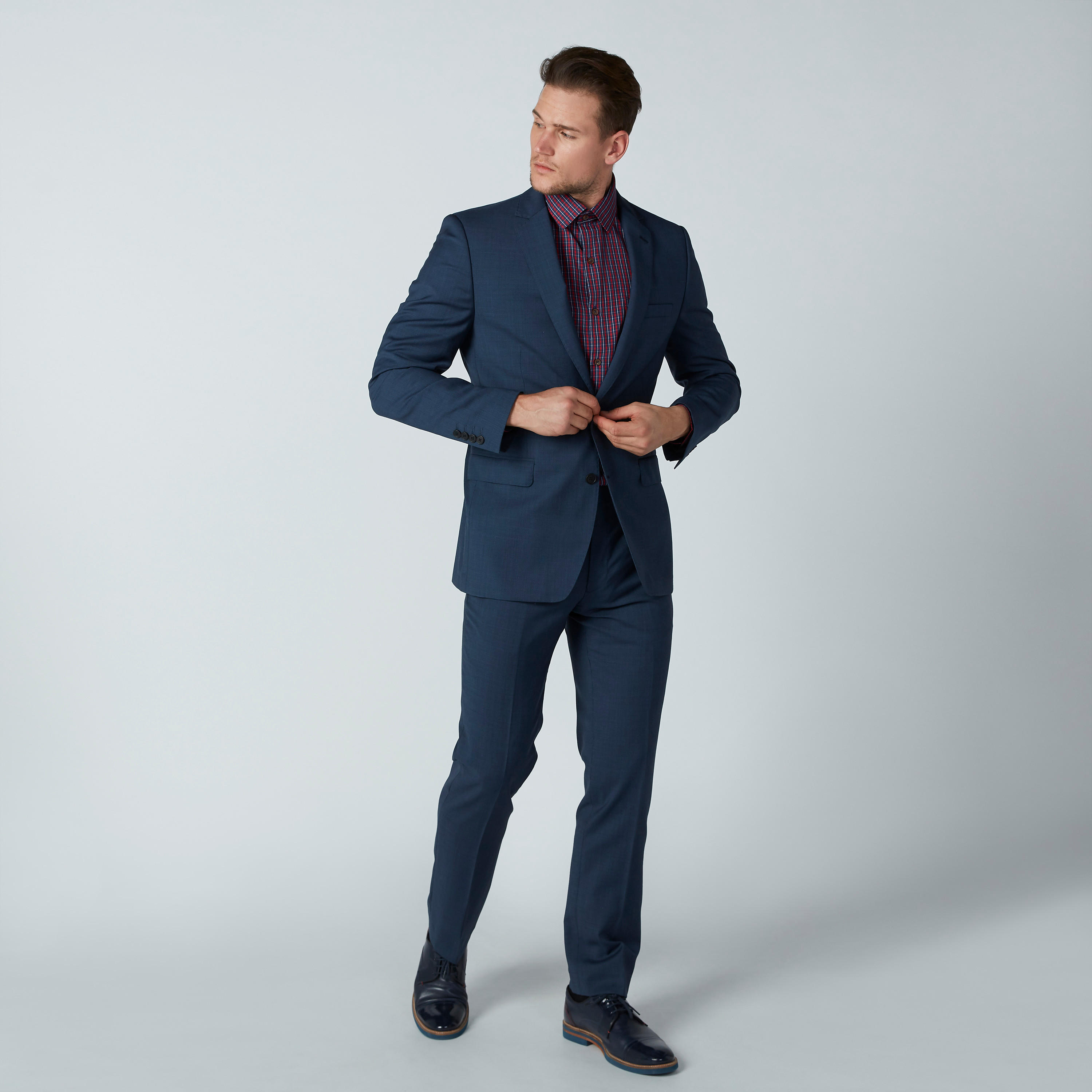 قميص مربعات سهل الكي بأكمام طويلة وأزرار-men-clothing-shirts-image-3
