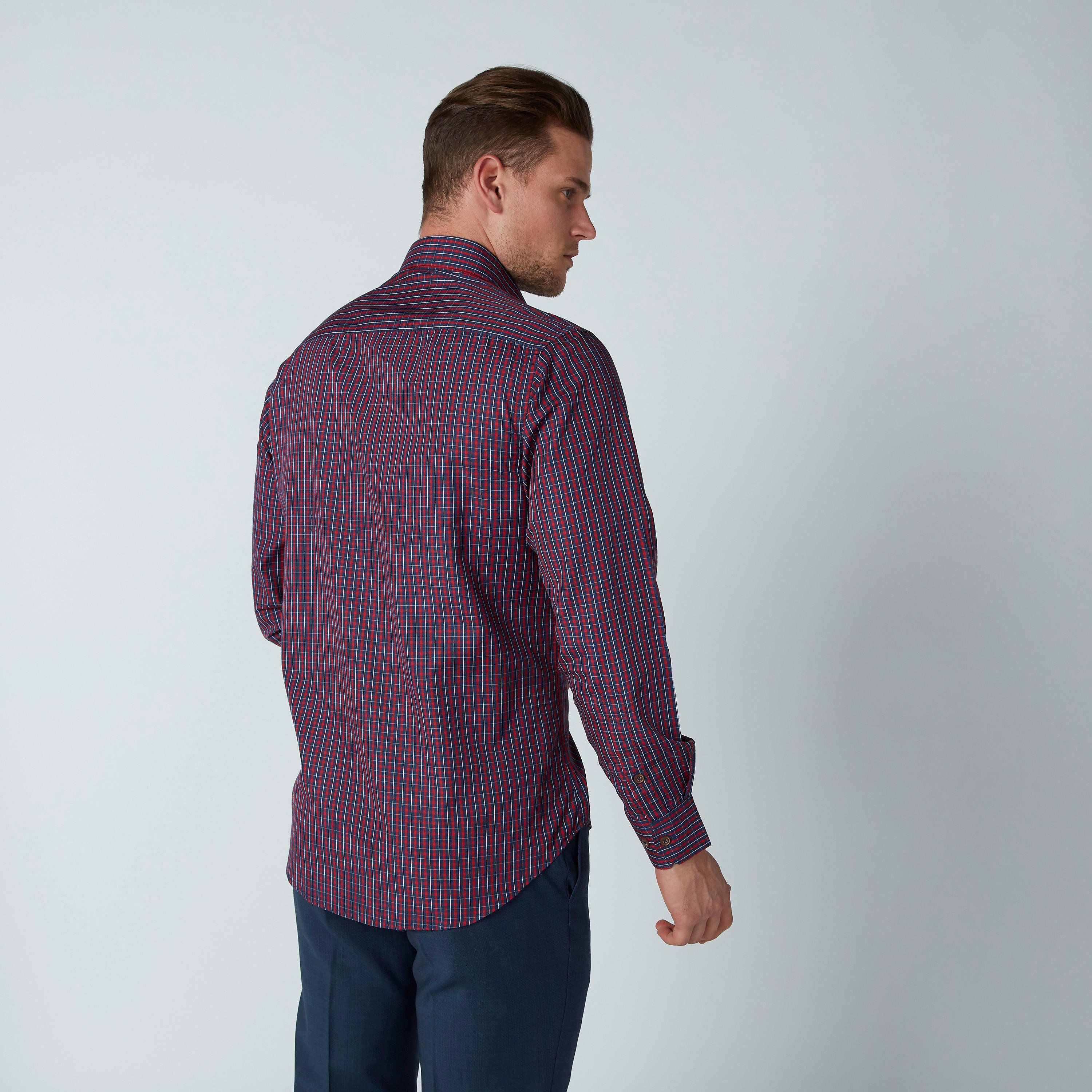 قميص مربعات سهل الكي بأكمام طويلة وأزرار-men-clothing-shirts-image-1