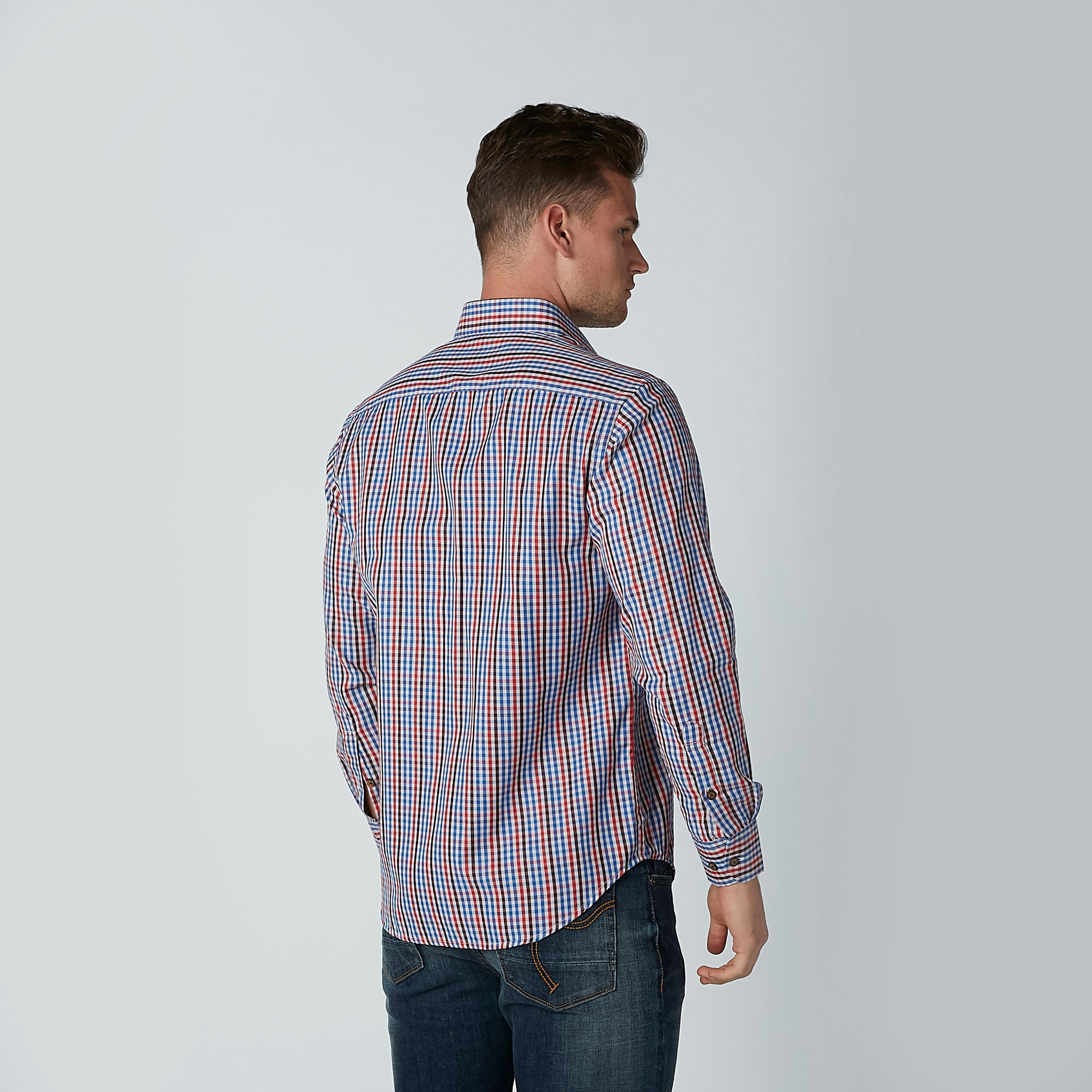 Easy Iron Checked Shirt with Long Sleeves and Chest Pocket Detail-men-clothing-shirts-image-5