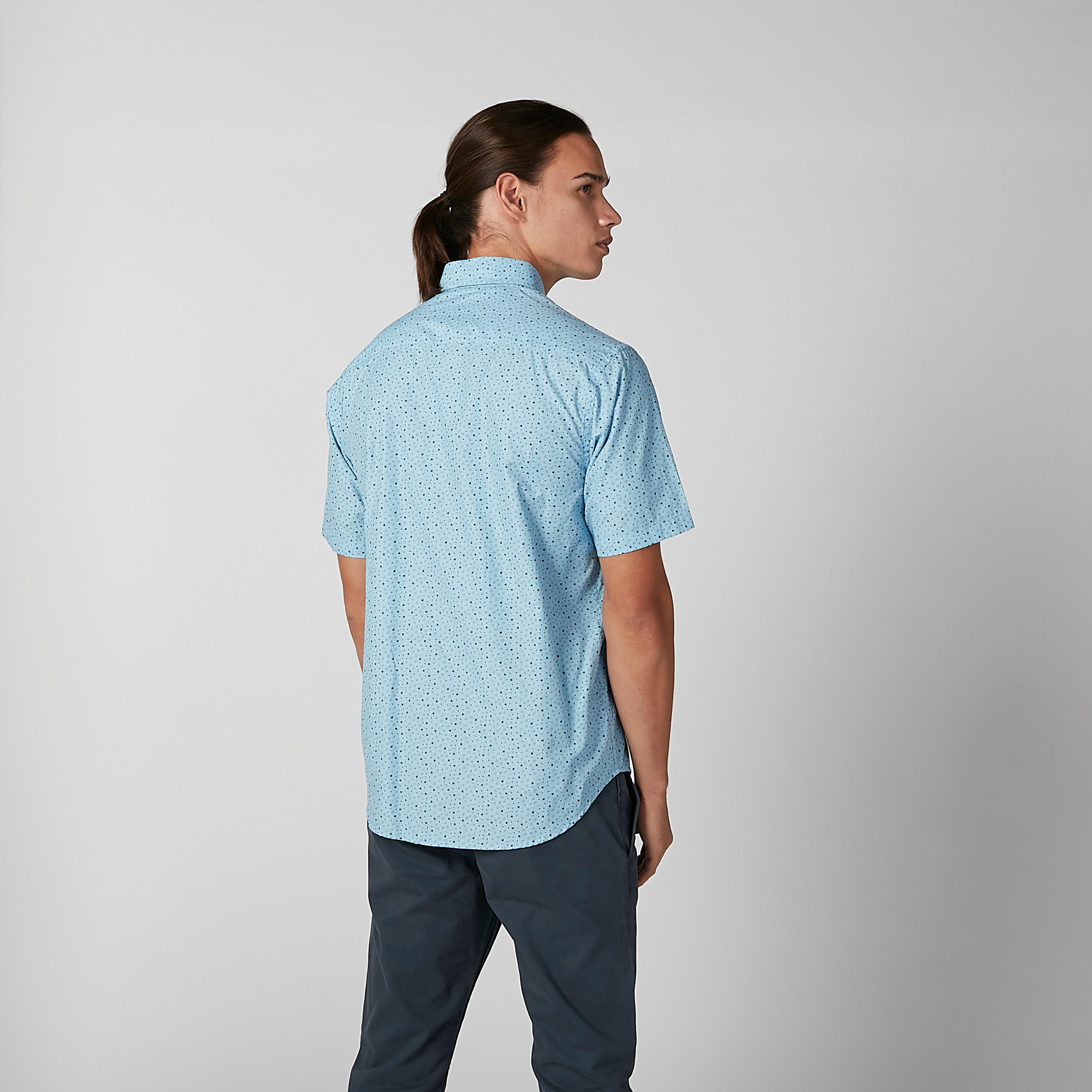 Printed Shirt with Short Sleeves and Spread Collar-men-clothing-shirts-image-4