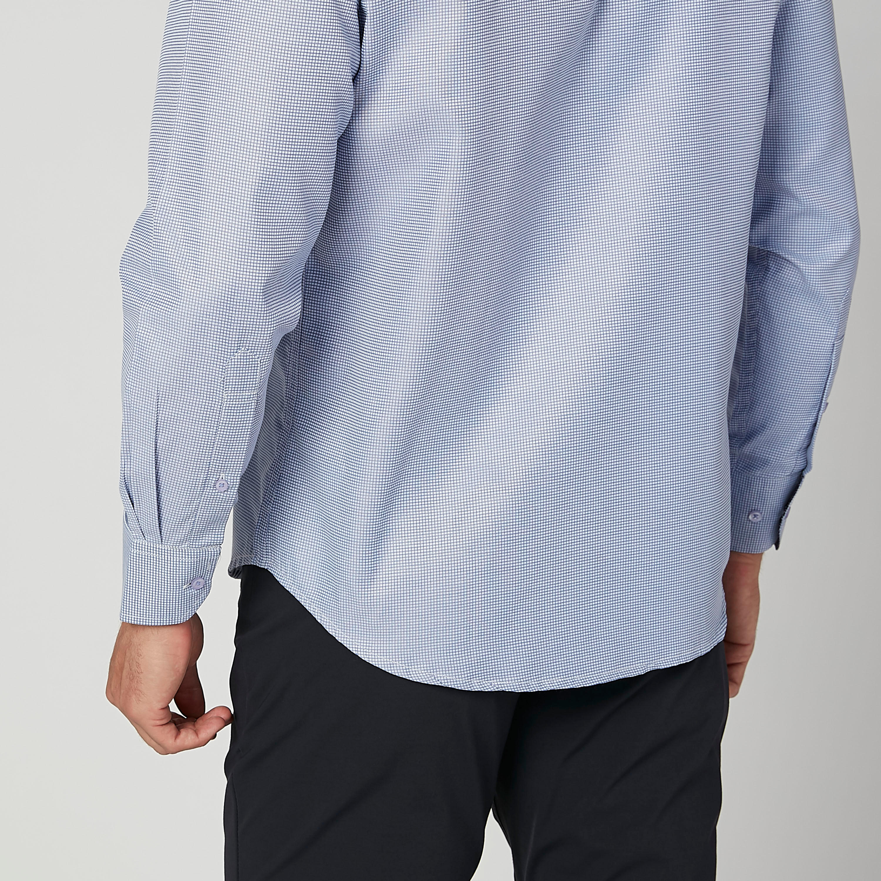 قميص مربعات سهل الكي بأكمام طويلة وجيب خارجي-men-clothing-shirts-image-2