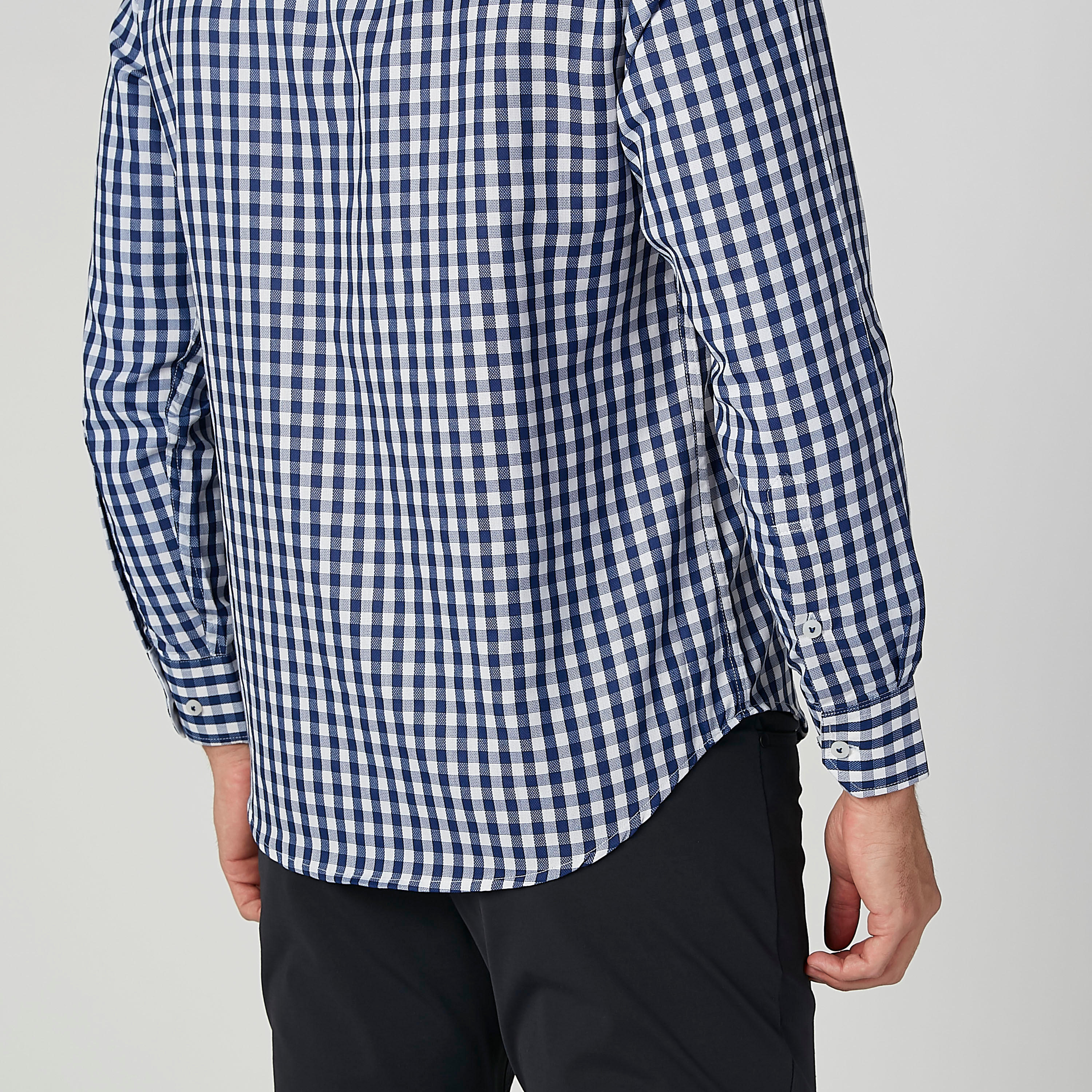 قميص مربعات سهل الكي بأكمام طويلة وجيب خارجي-men-clothing-shirts-image-1